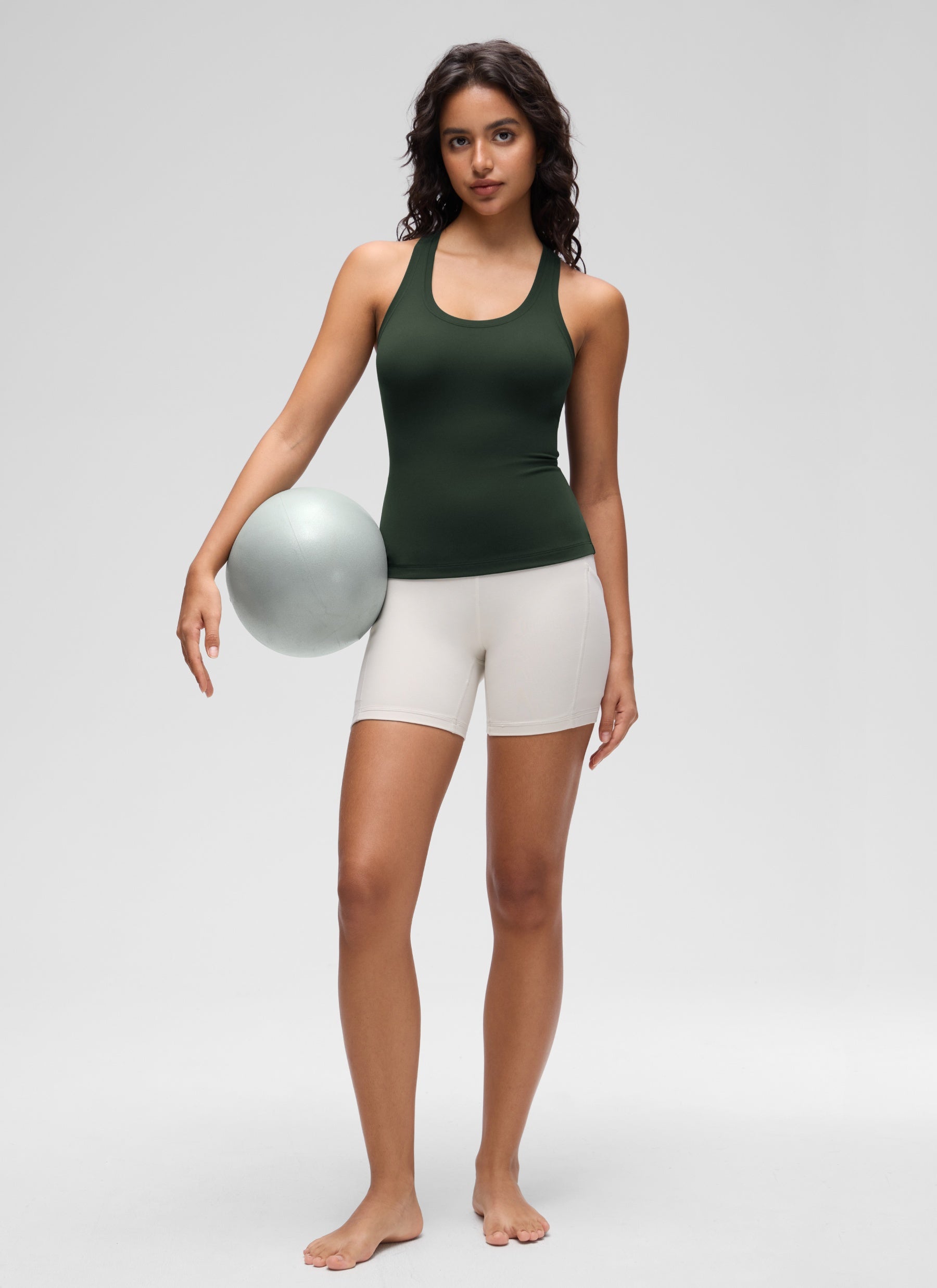 גופיית אימון Butterluxe Crewneck Racerback - Legend Green
