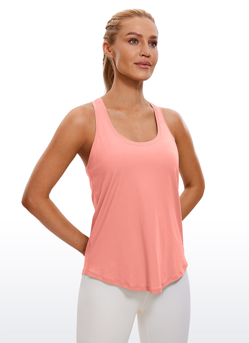גופיית אימון Pima Hip-Length - Peach Pink