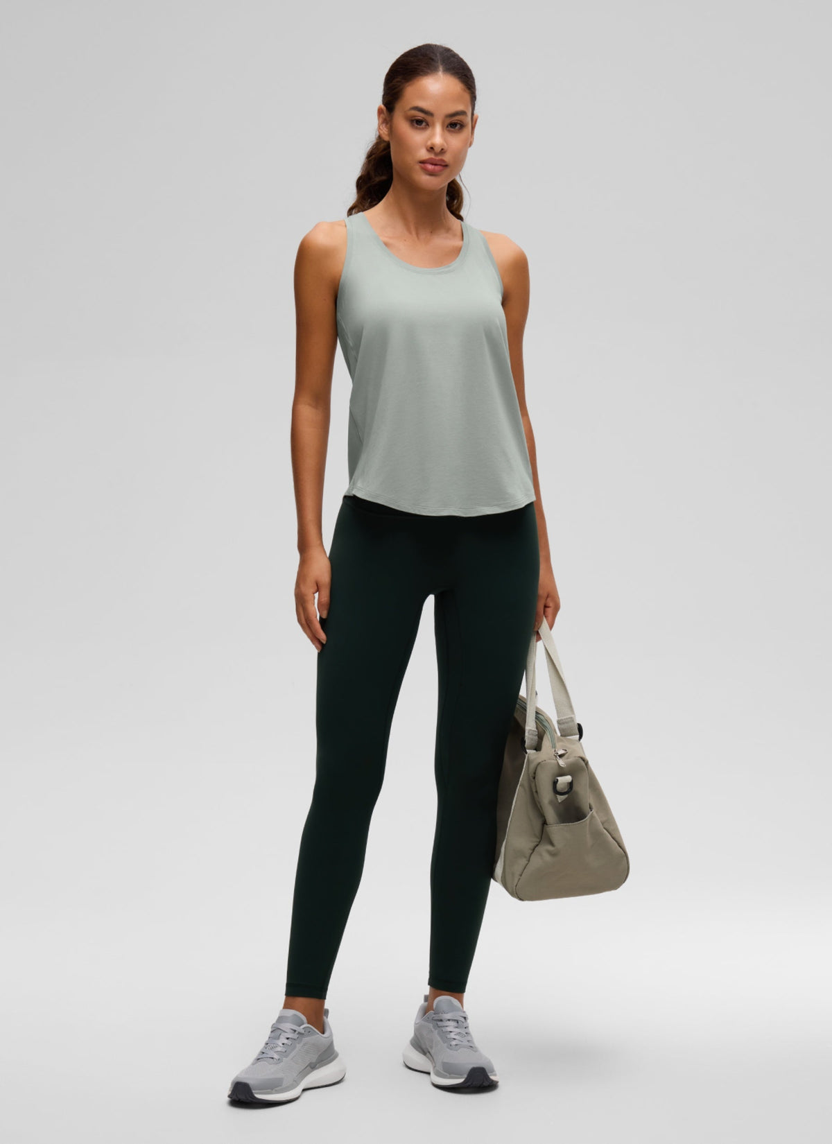 גופיית אימון Pima Hip-Length - Jade Grey