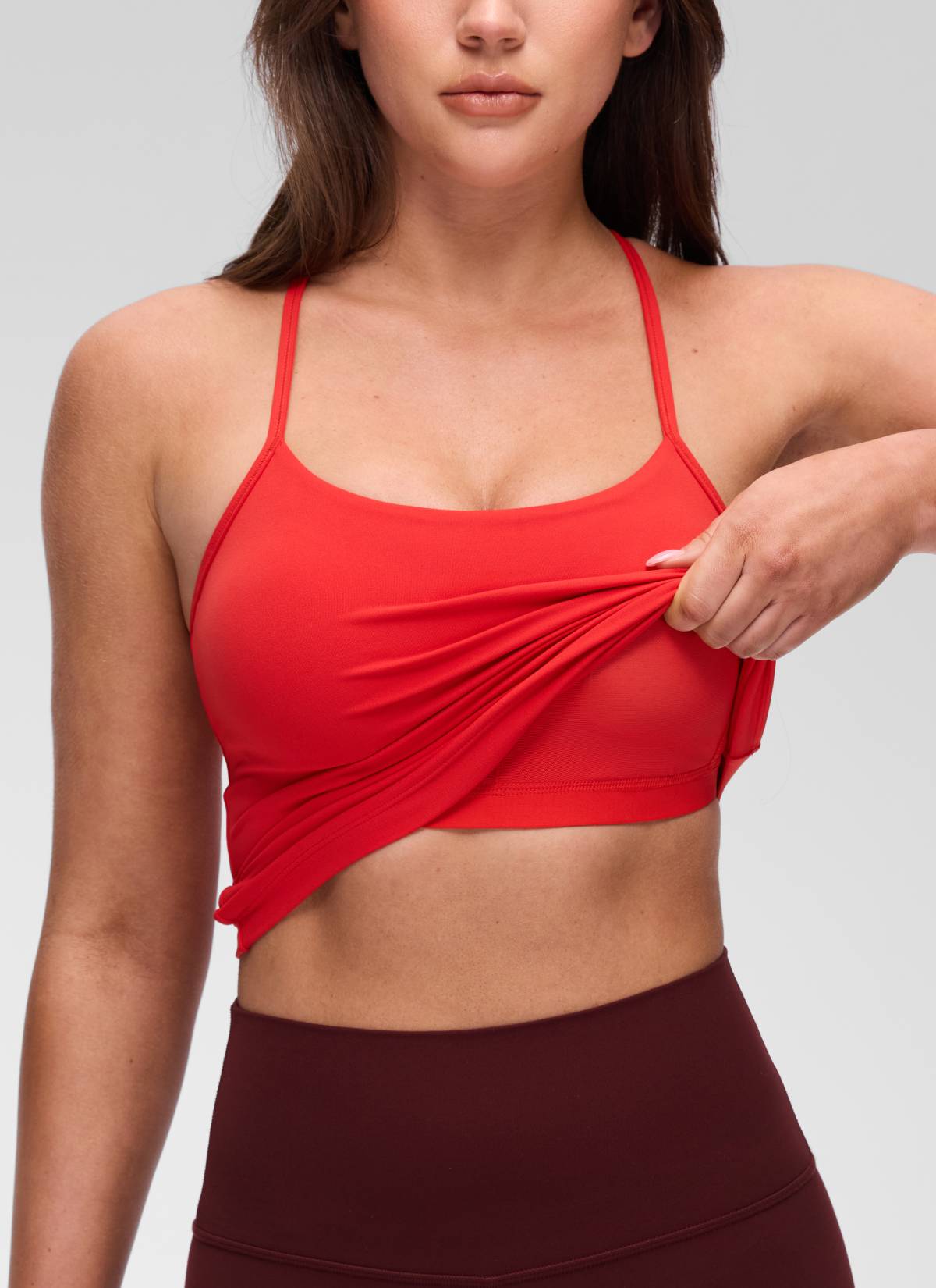 גופייה עם חזייה פנימית תומכת Butterluxe Y-back אורך מותן - Deep Red
