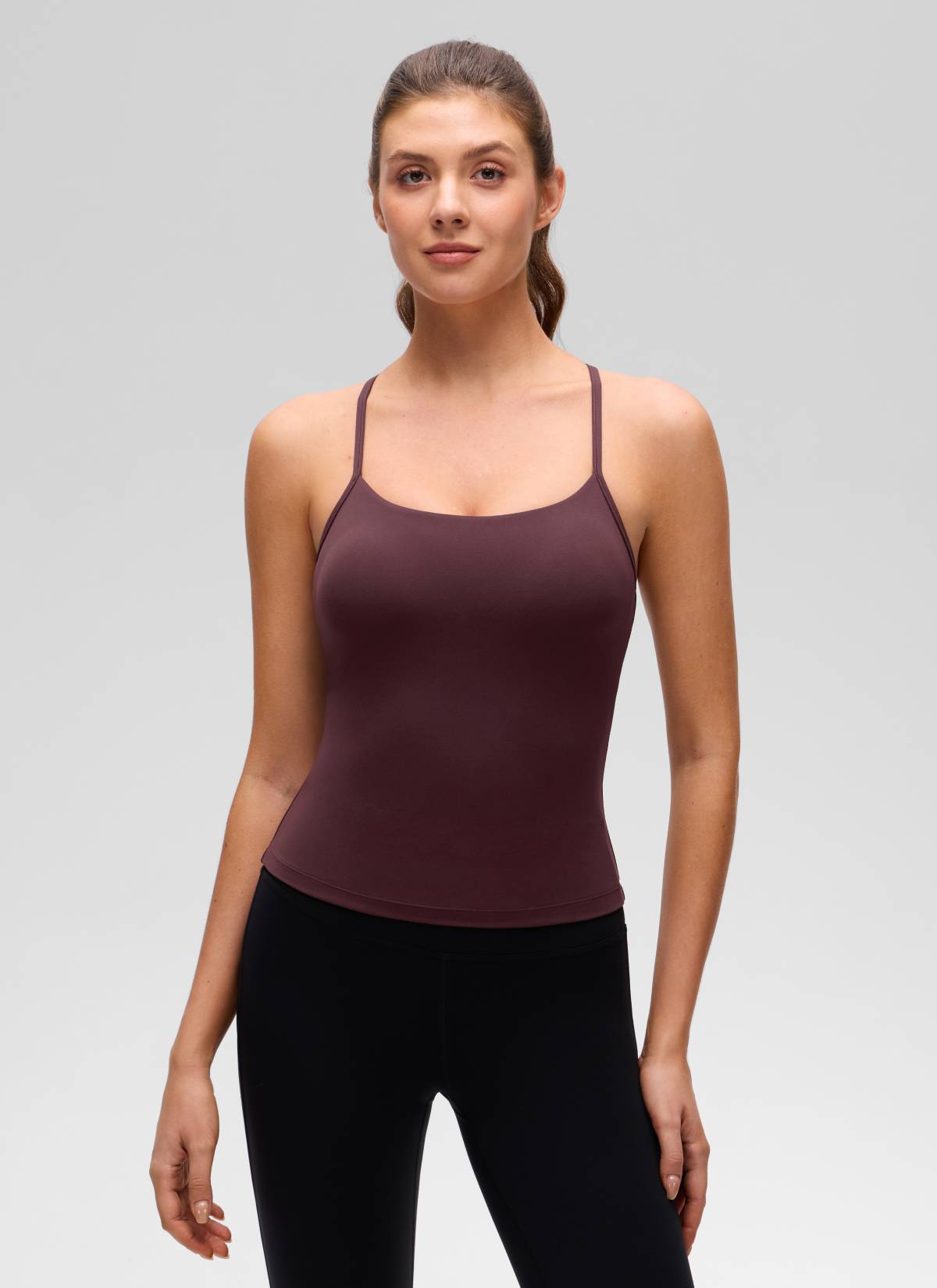 גופייה עם חזייה פנימית תומכת Butterluxe Y-back אורך מותן - Ripe Plum