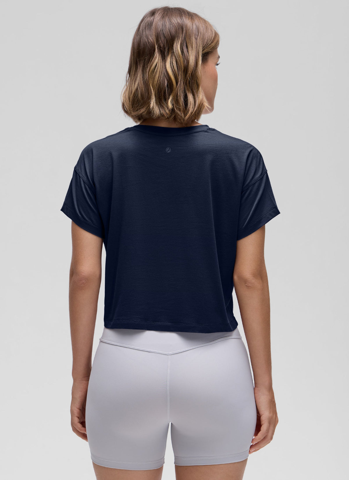 חולצת קרופ Pima Cotton Crew Neck - נייבי