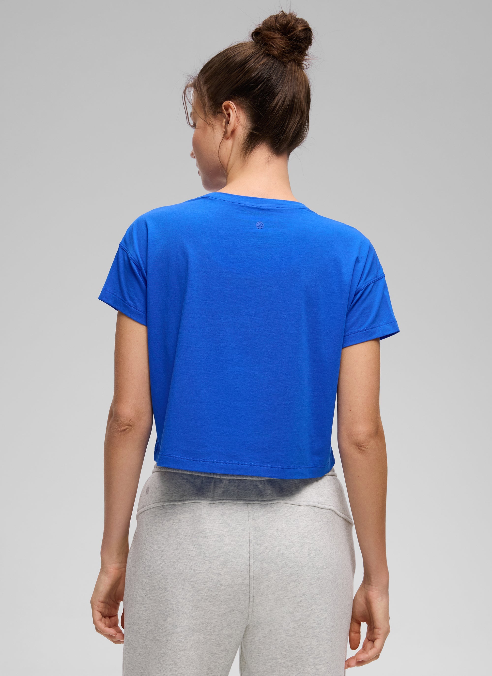 חולצת קרופ Pima Cotton Crew Neck - Strong Blue