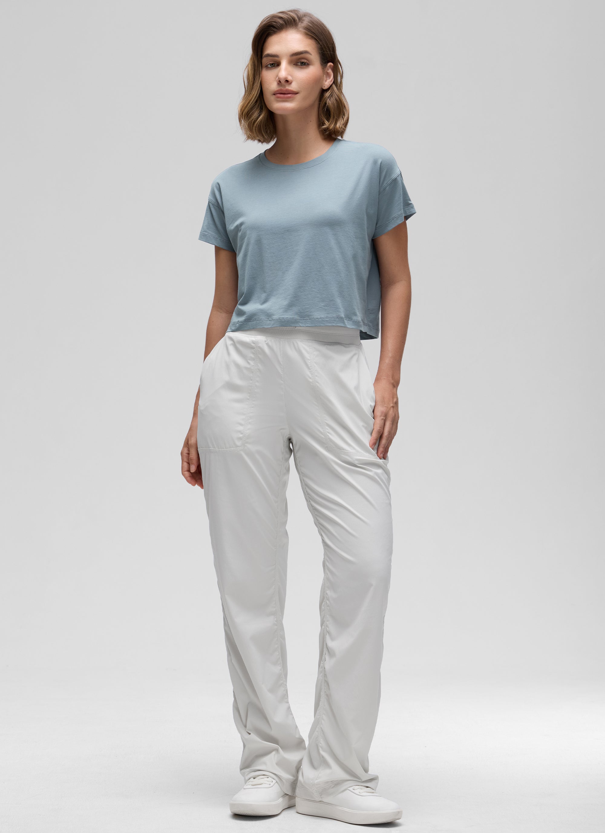 חולצת קרופ Pima Cotton Crew Neck - Belgian Blue