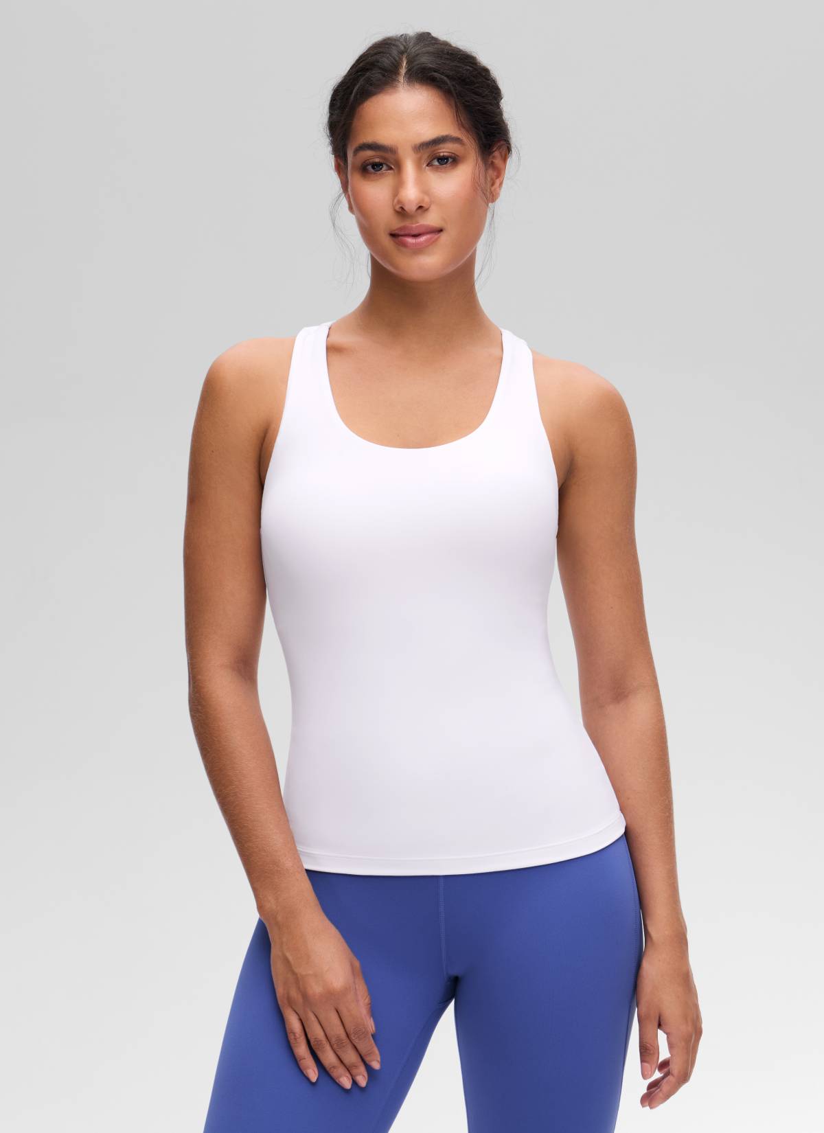 גופייה עם חזייה פנימית Butterluxe Racerback - לבן