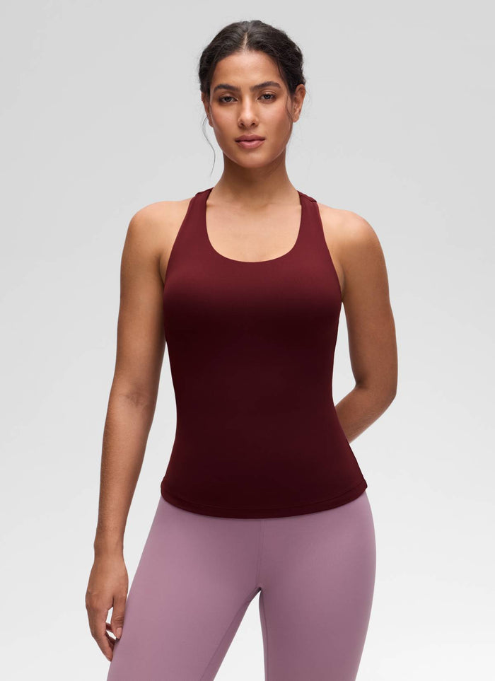 גופייה עם חזייה פנימית Butterluxe Racerback - Red Merlot