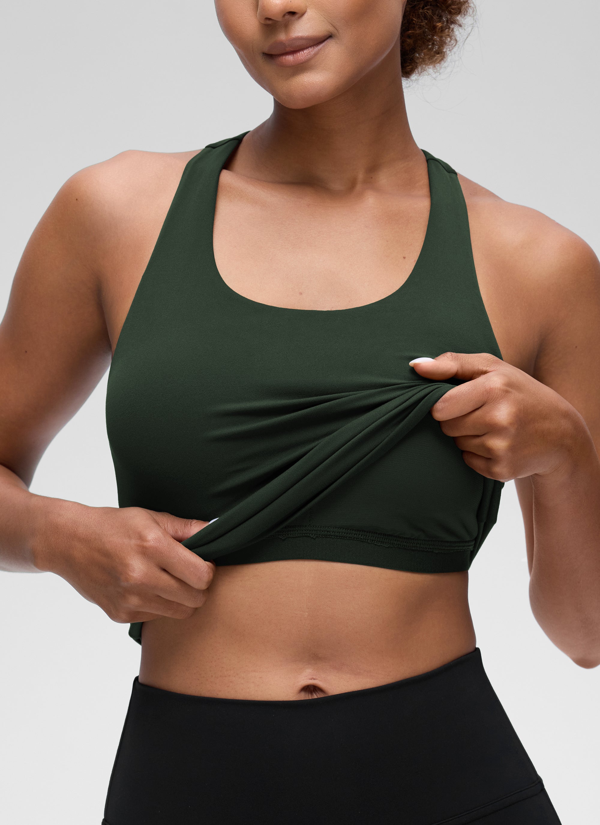 גופייה עם חזייה פנימית Butterluxe Racerback - Legend Green