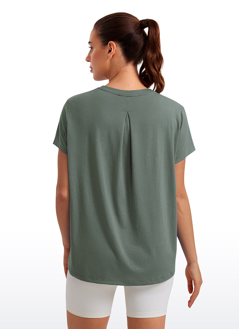 חולצה קצרה Flowy Yoga Crew Neck - מרווה