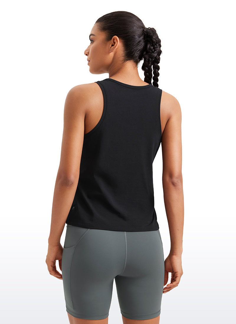 גופייה Pima Cotton Scoop Neck - שחור