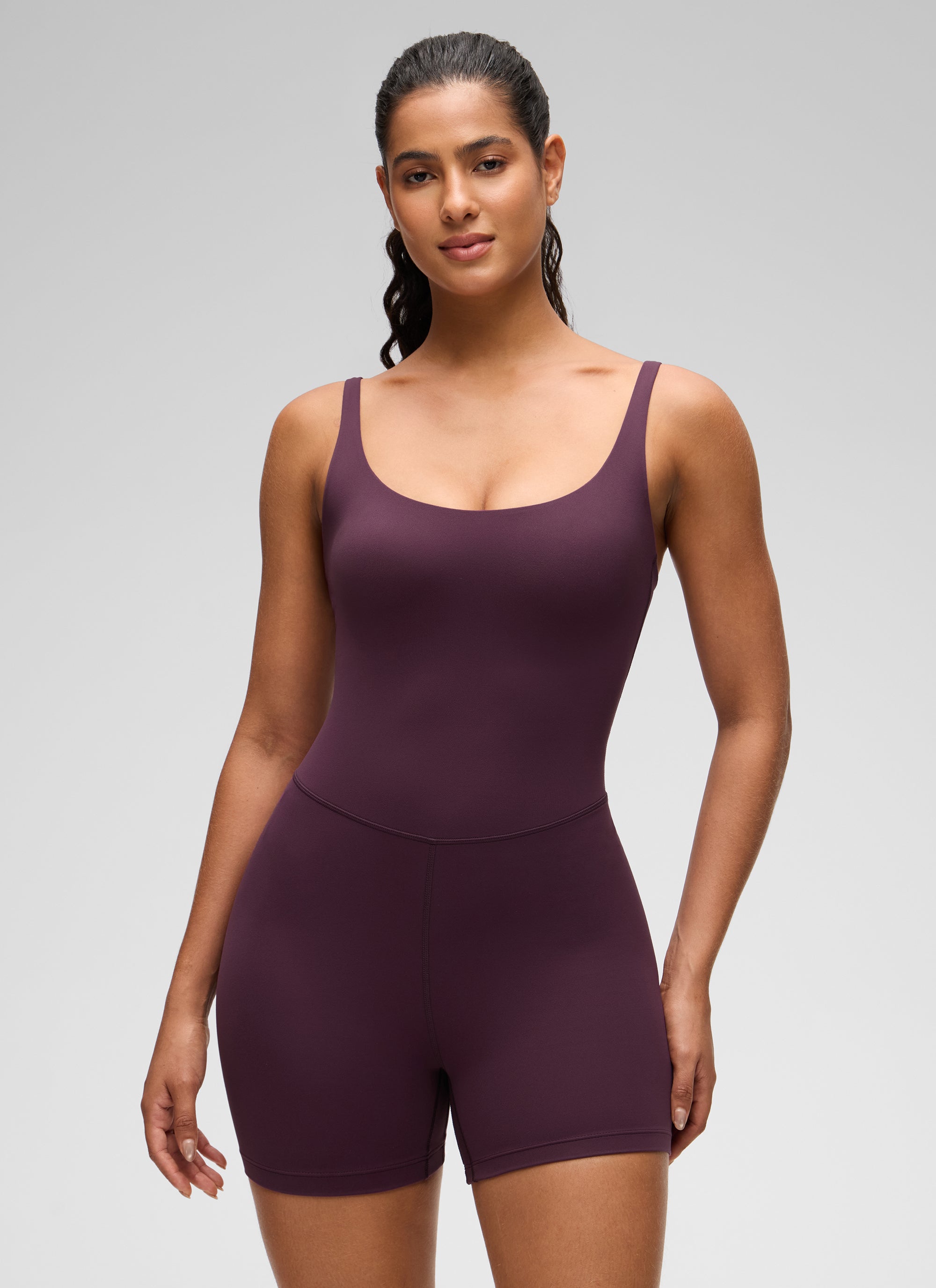 אוברול קצר 4" Butterluxe Thin Strap Rompers - סגול עמוק