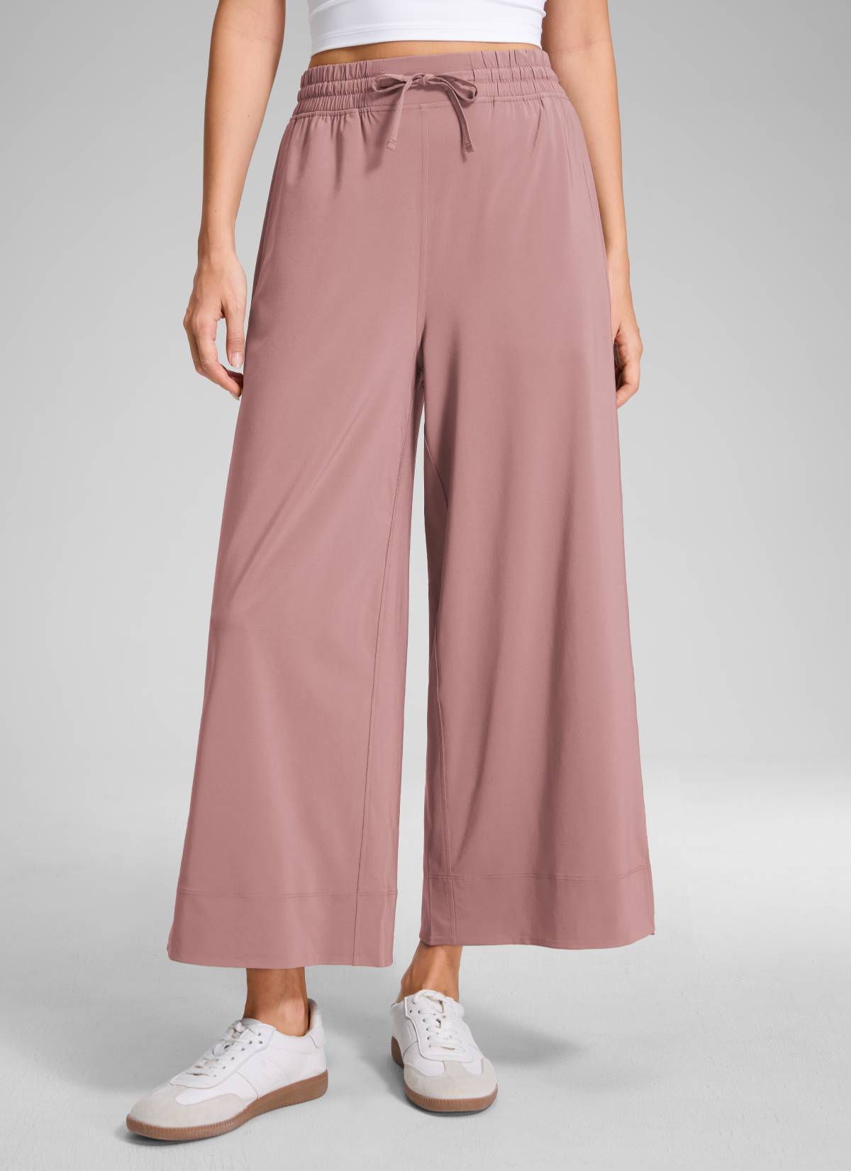 מכנס קל-נוצה Wide Leg עם כיסים 25" - Twilight Rose Pink
