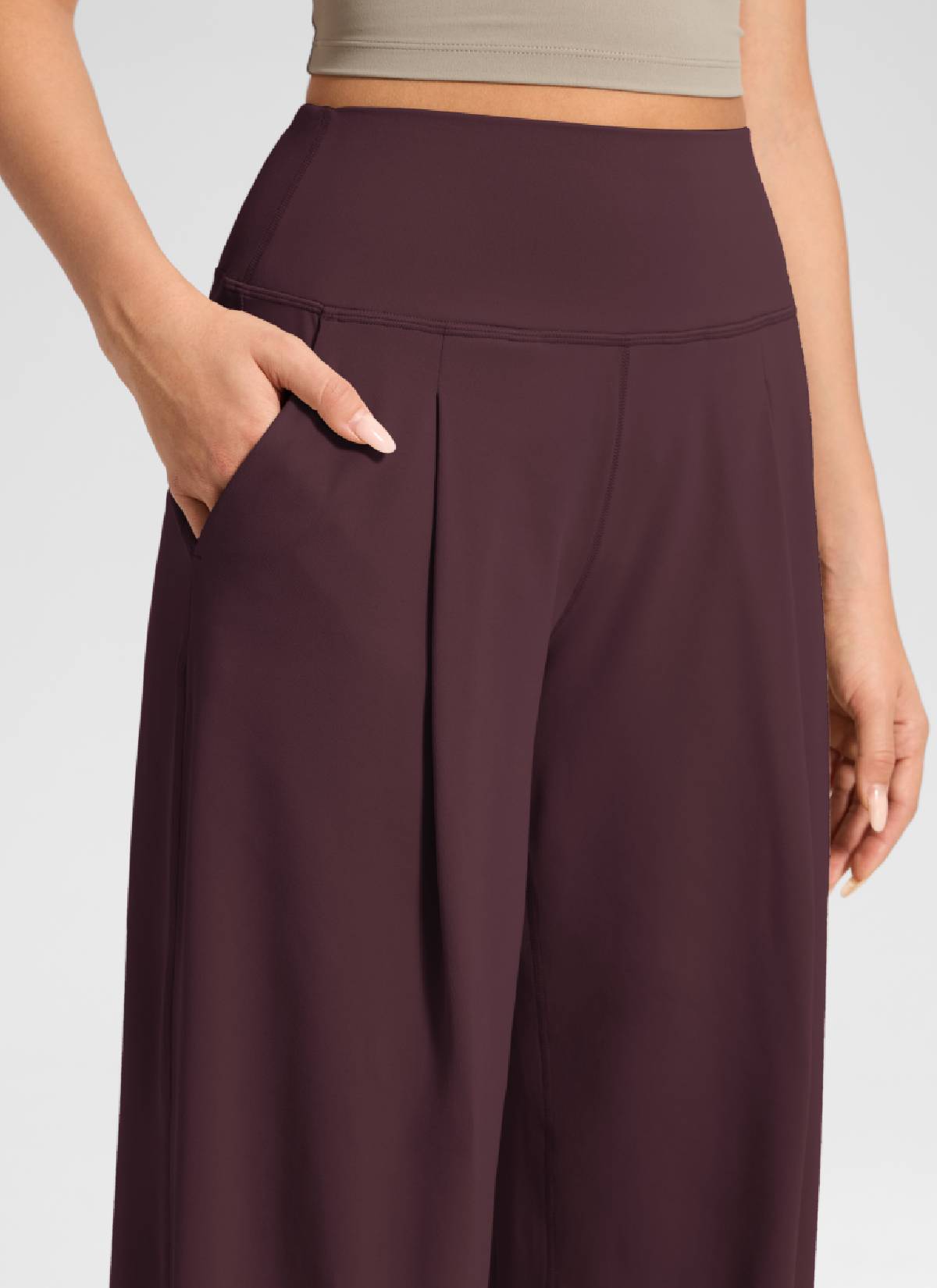 מכנס פלאצו Butterluxe עם כיסים 30″ - Ripe Plum