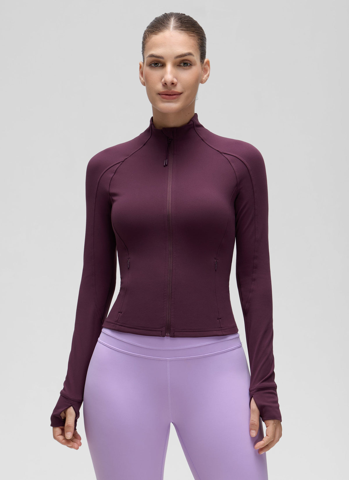 ג'קט עם כיס לנייד Butterluxe Waist-Length - סגול עמוק