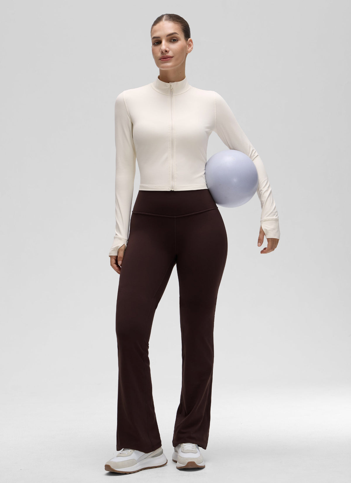 ג'קט קרופ Butterluxe Thumbhole - White Apricot