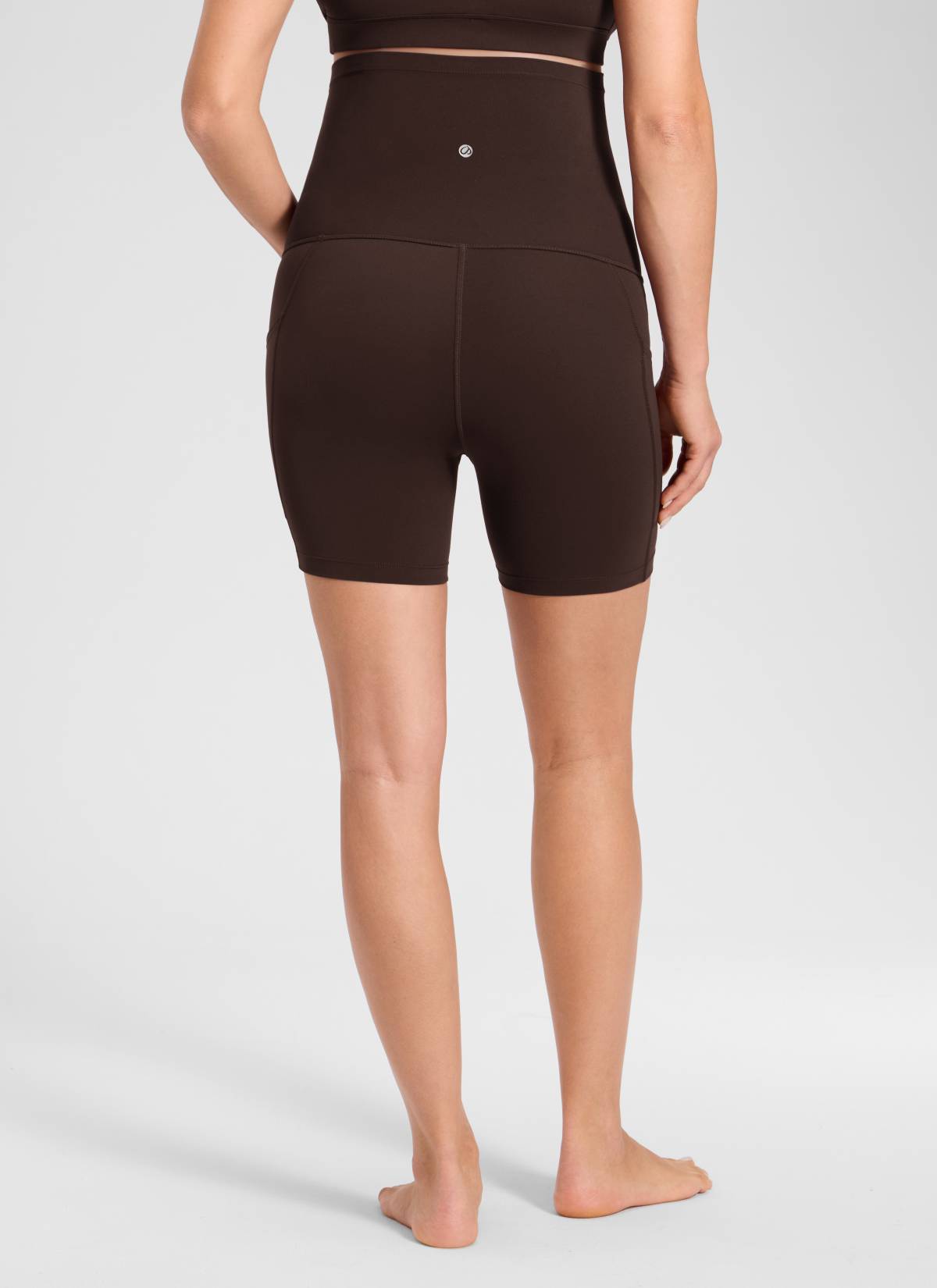 טייץ הריון קצר Butterluxe עם כיסים 5" - Hot Fudge Brown
