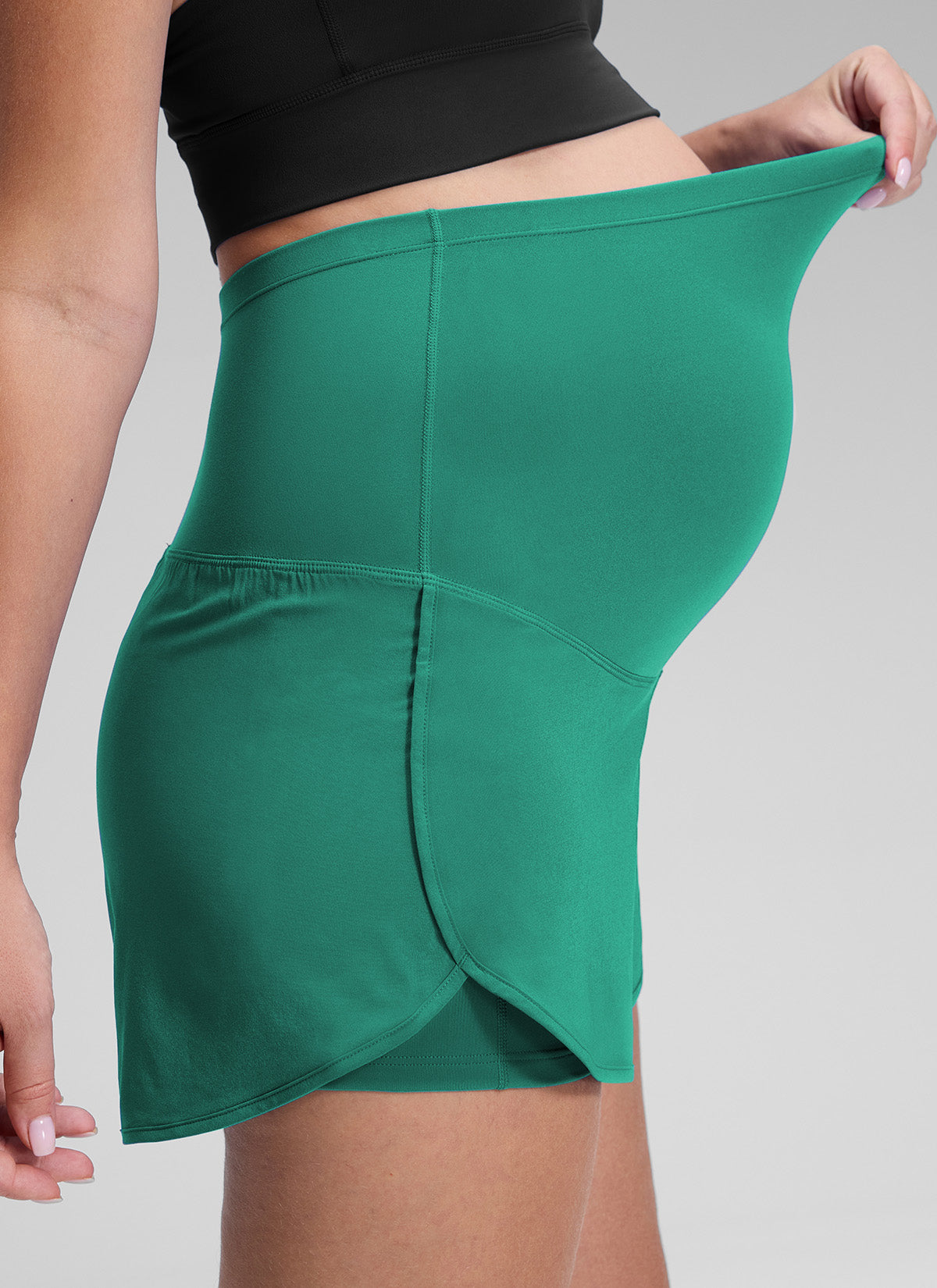 מכנסון הריון 2 ב-1 Feathery-Fit 3" - Cascadia Green