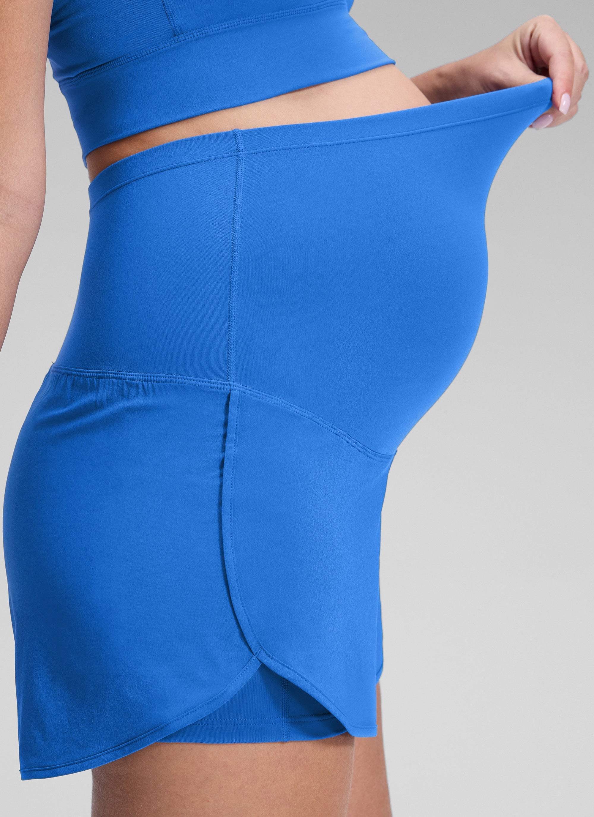 מכנסון הריון 2 ב-1 Feathery-Fit 3" - Sparkle Blue