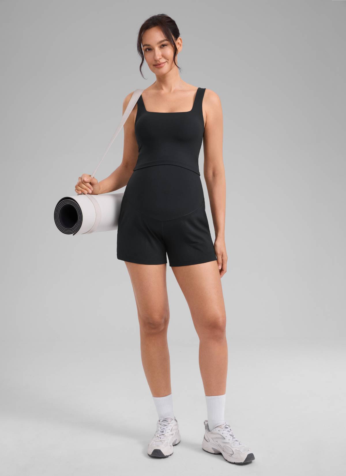 טייץ הריון קצר Butterlift עם כיסים 4" - שחור