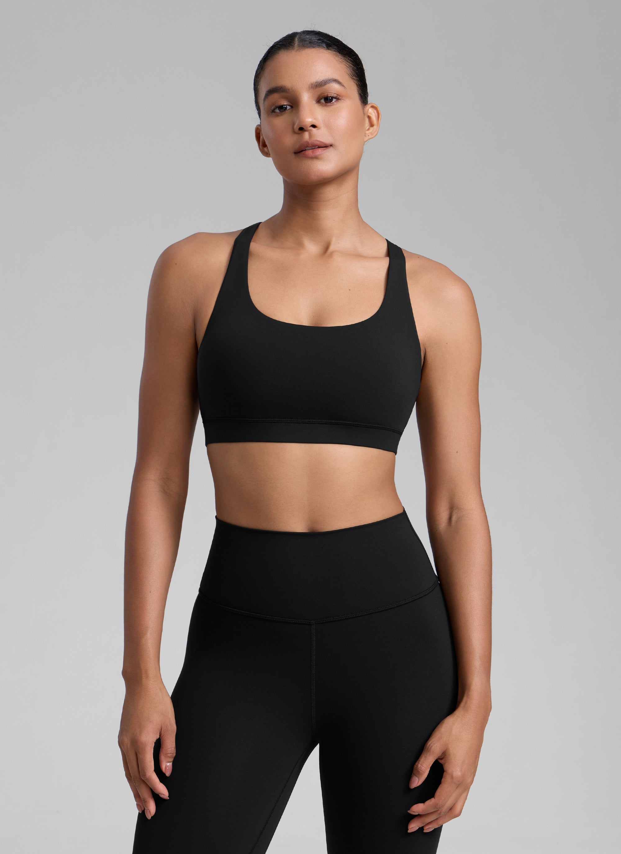 NakedFeel חזיית ספורט תומכת Cross Back - שחור