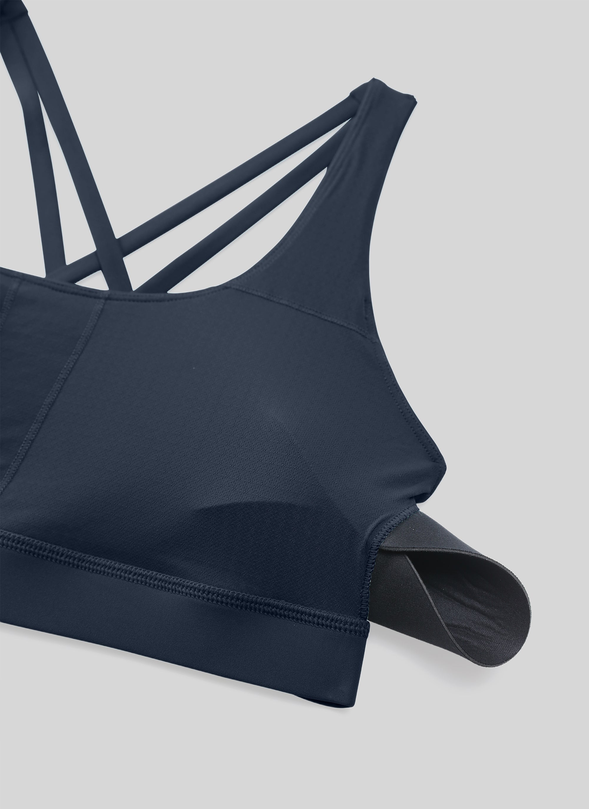 Nakedfeel חזיית ספורט תומכת Cross Back - נייבי