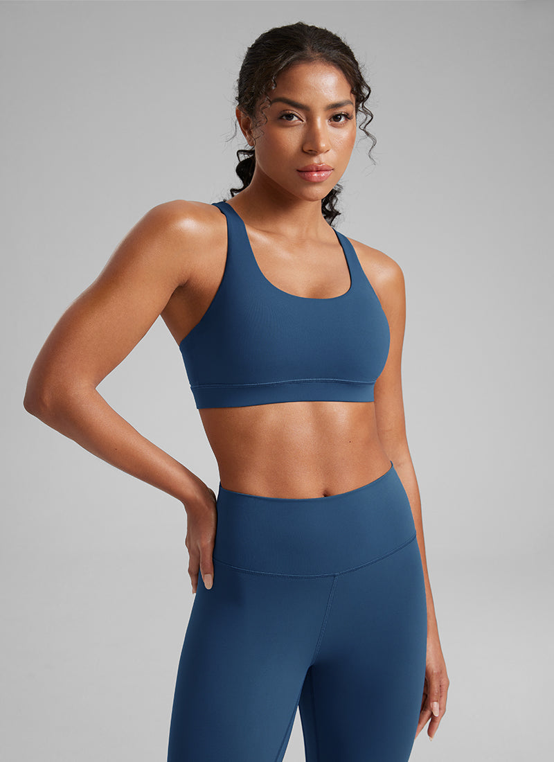 Nakedfeel חזיית ספורט תומכת Cross Back - French Navy