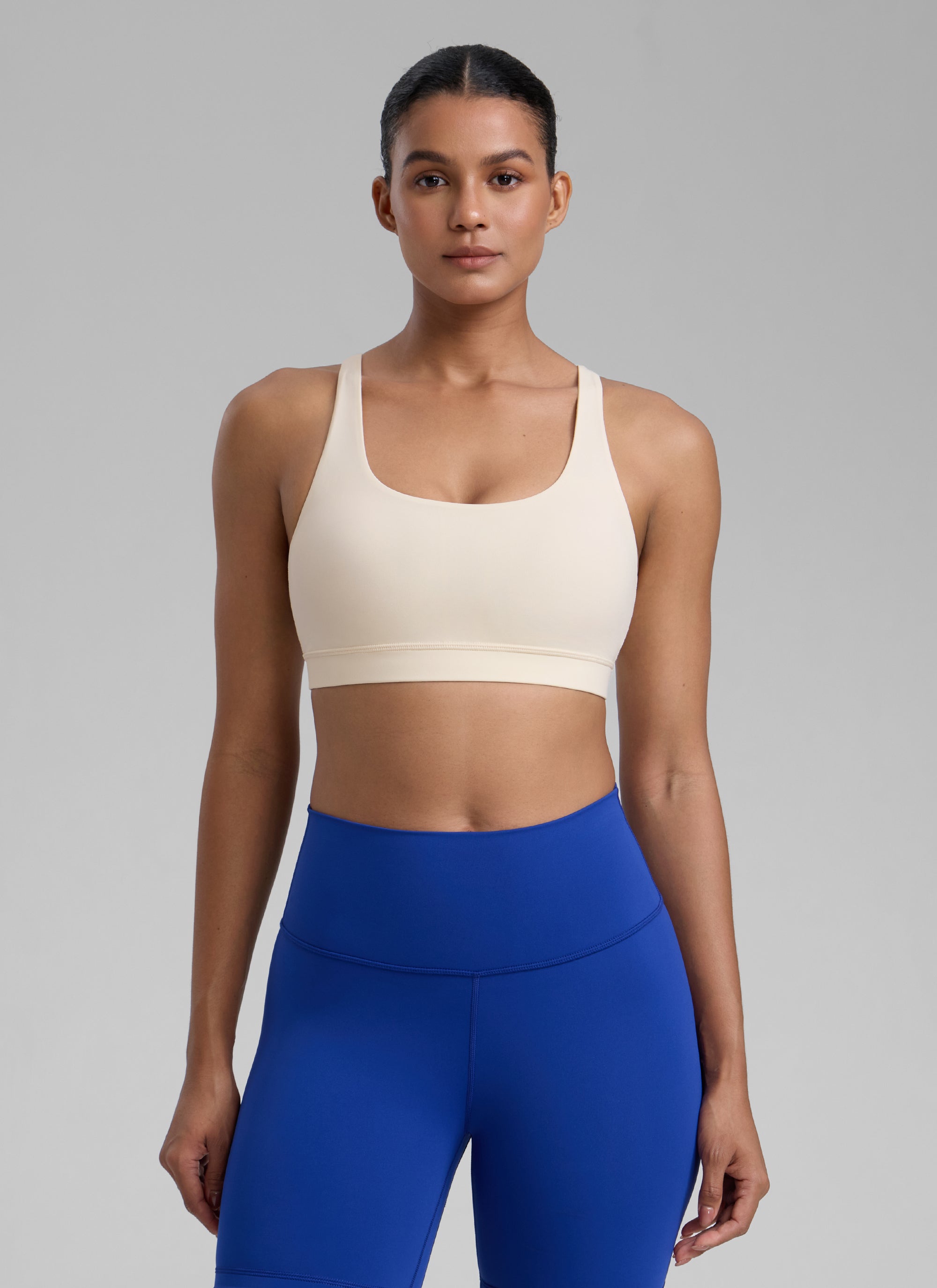 Nakedfeel חזיית ספורט תומכת Cross Back - White Apricot