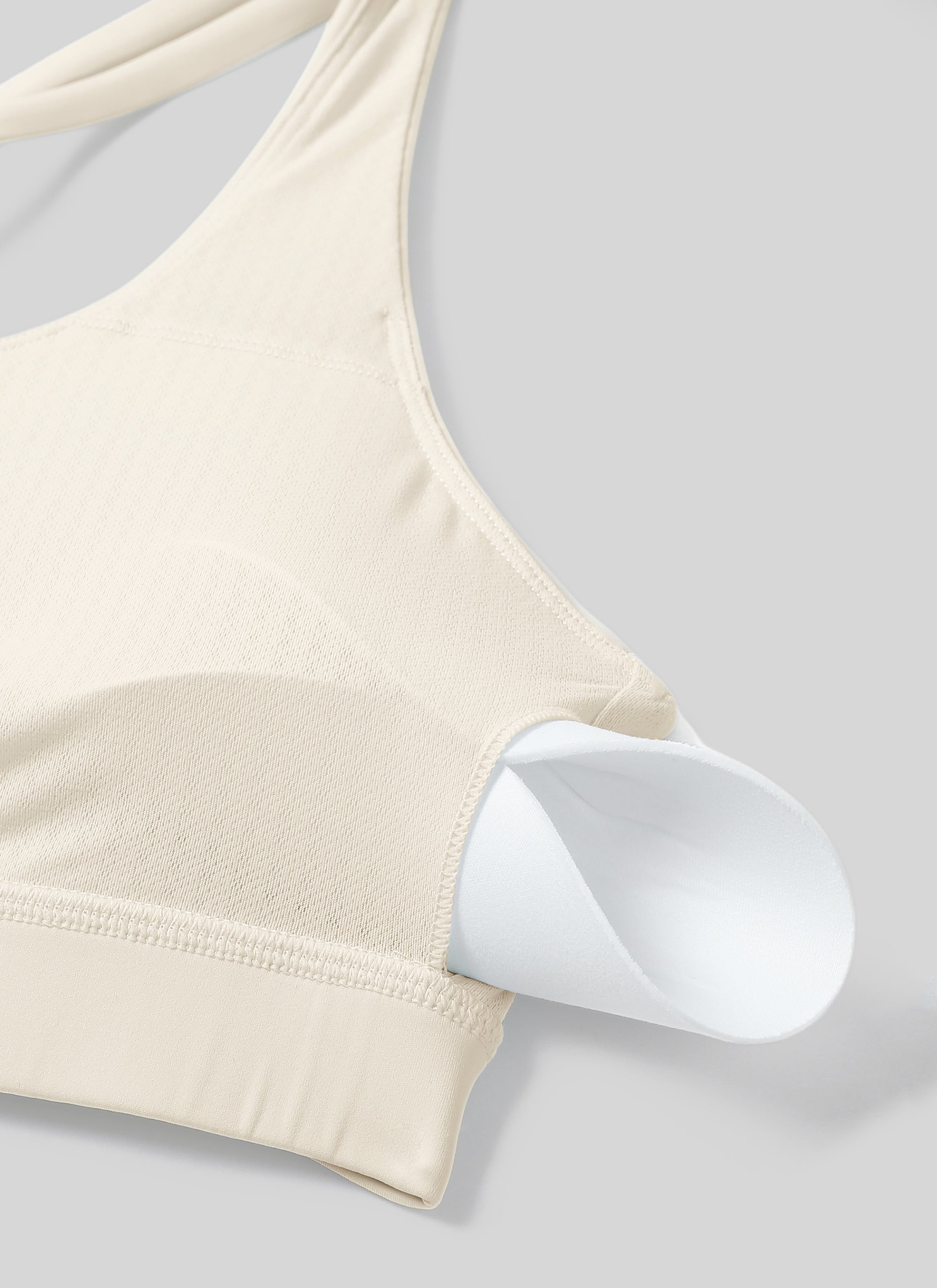 Nakedfeel חזיית ספורט תומכת Cross Back - White Apricot