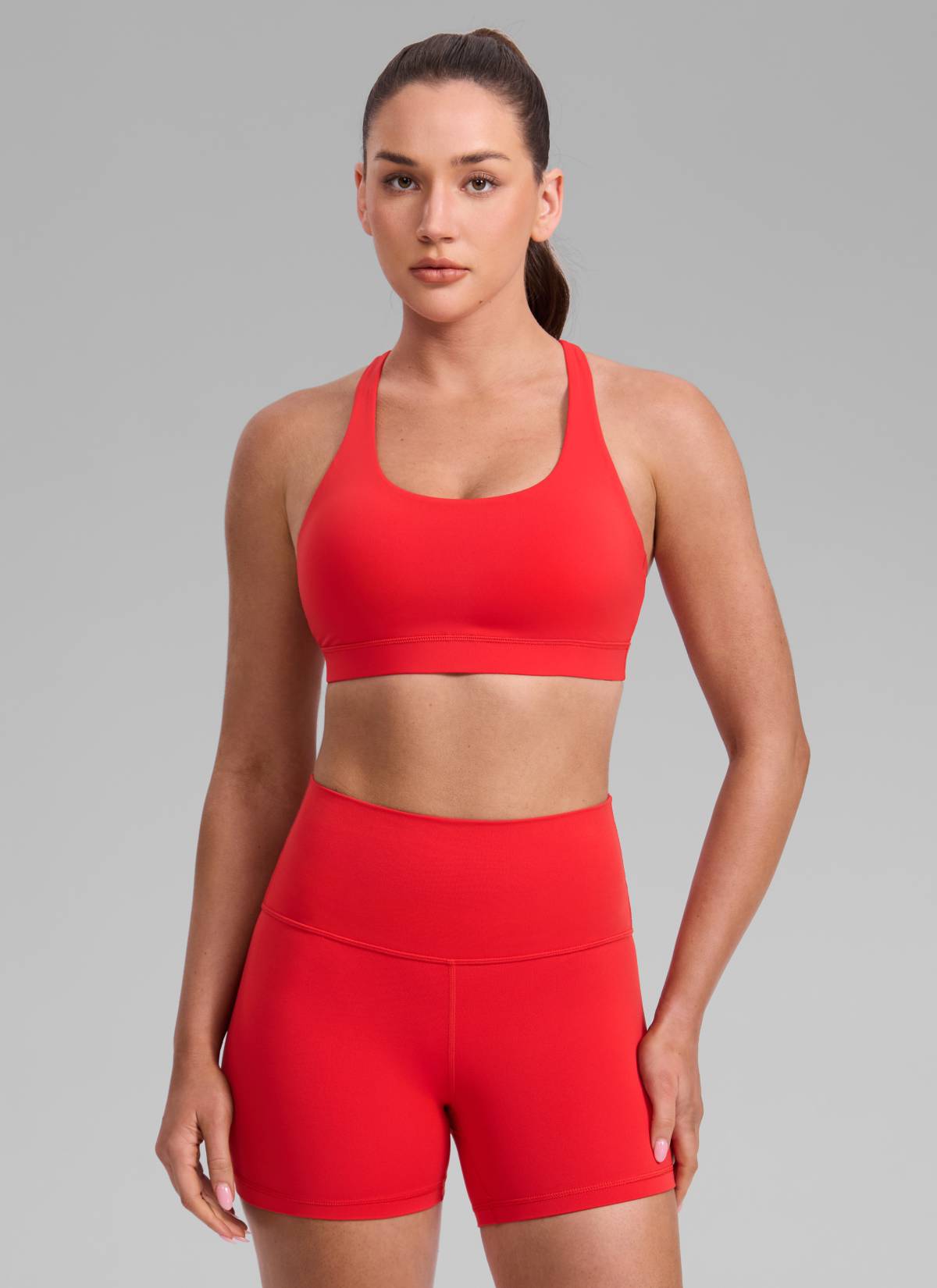 NakedFeel חזיית ספורט תומכת Cross Back - Deep Red