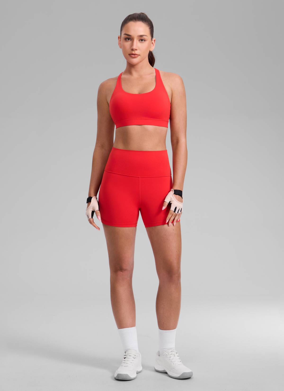 NakedFeel חזיית ספורט תומכת Cross Back - Deep Red