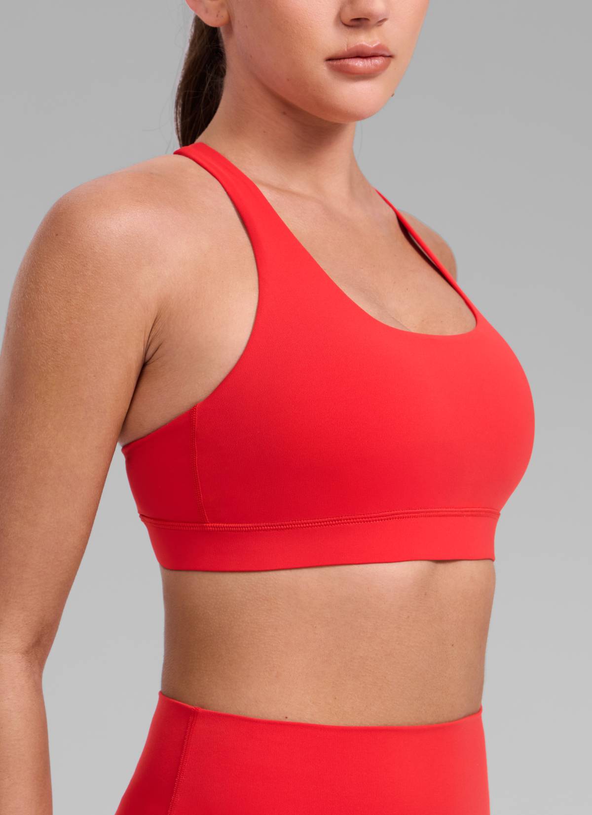 NakedFeel חזיית ספורט תומכת Cross Back - Deep Red