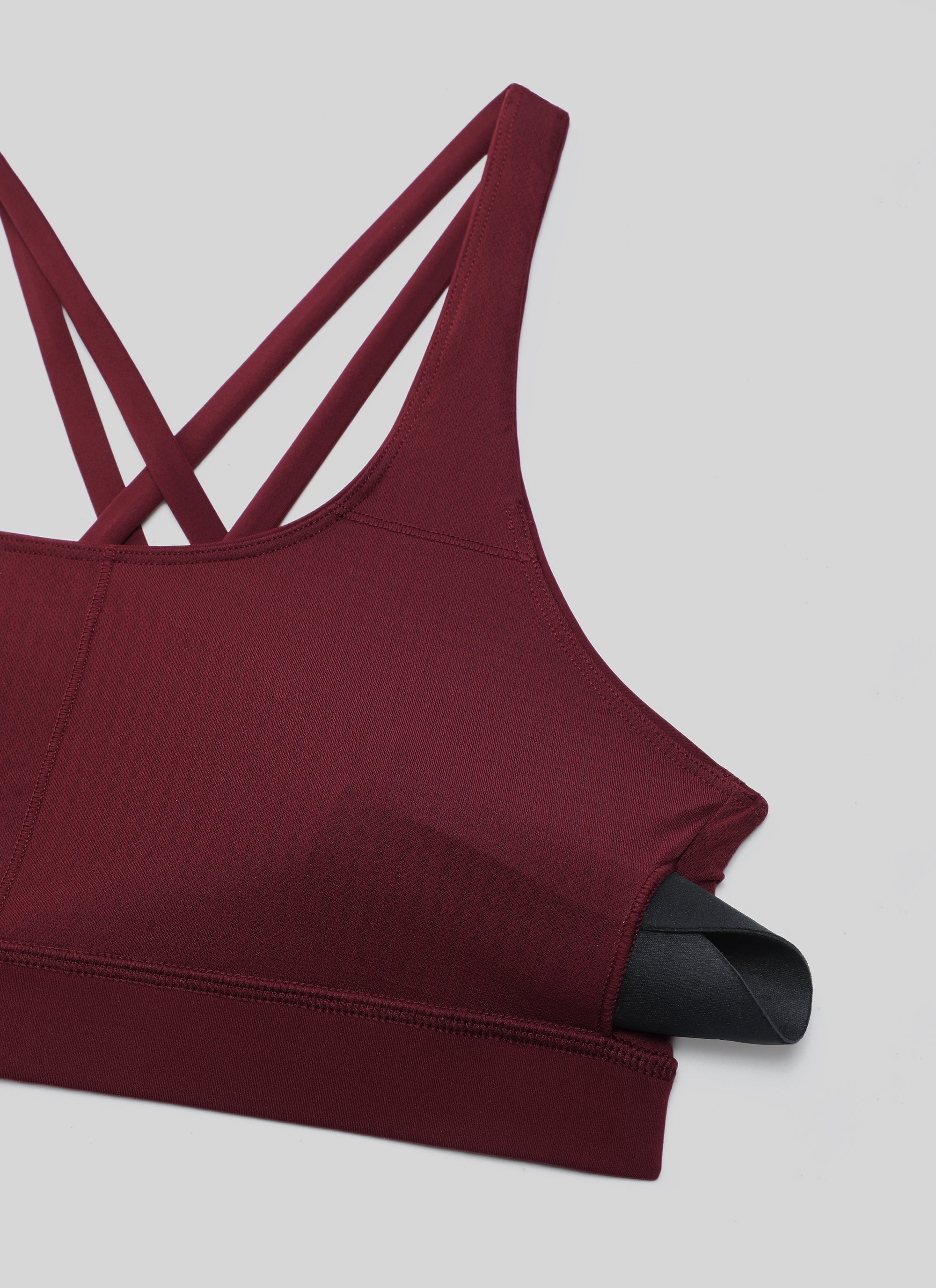 Nakedfeel חזיית ספורט תומכת Cross Back - Red Merlot