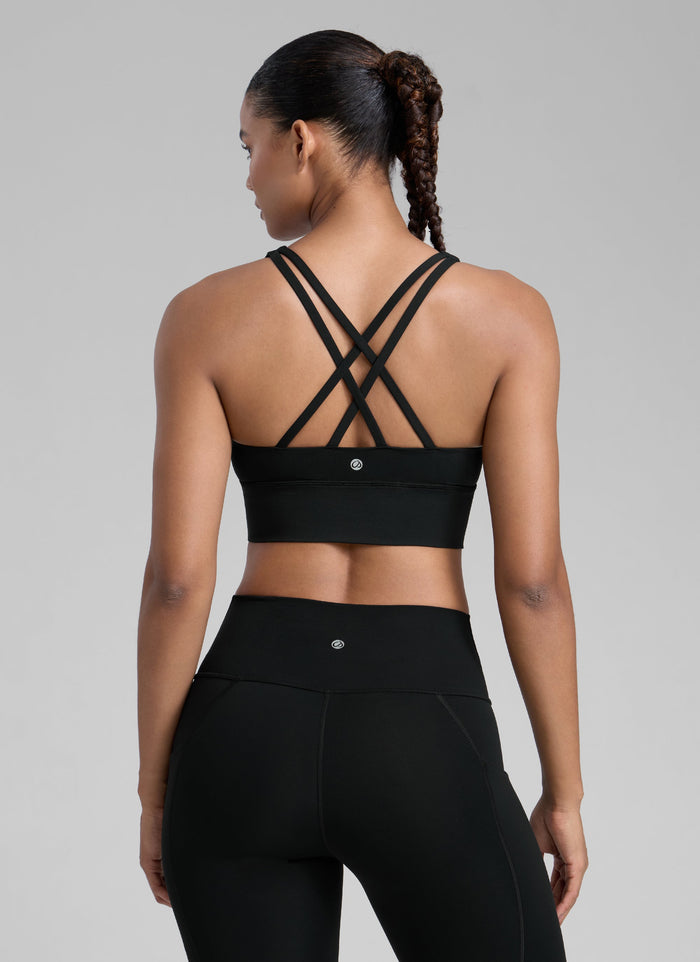 NakedFeel חזיית קרופ תומכת Strappy Criss Cross - שחור