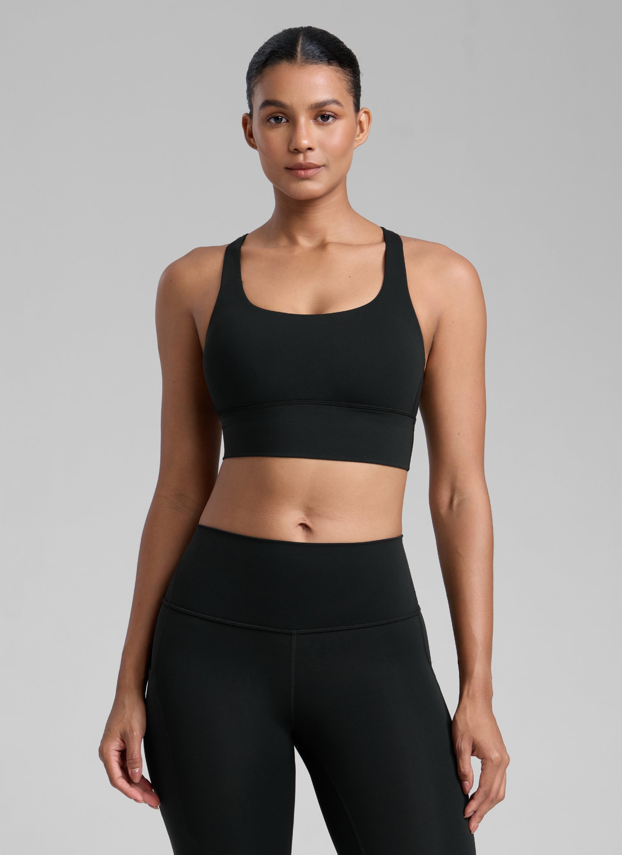 NakedFeel חזיית קרופ תומכת Strappy Criss Cross - שחור