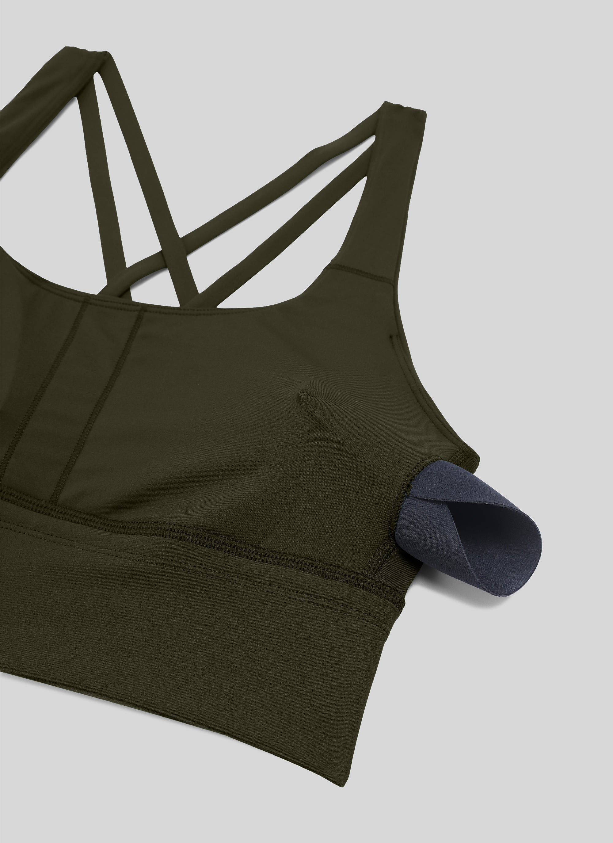 Nakedfeel חזיית קרופ תומכת Strappy Criss Cross - ירוק זית