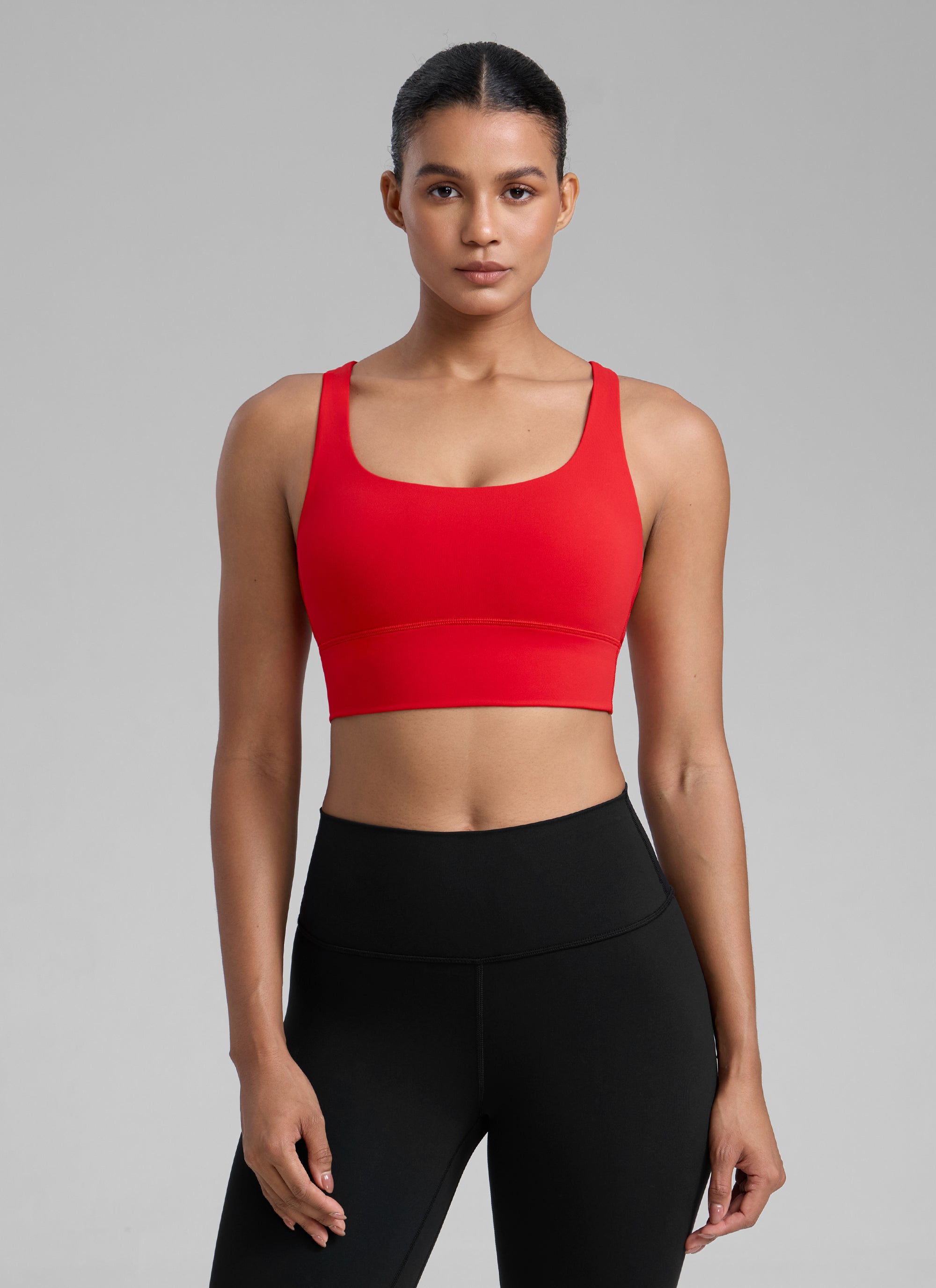 Nakedfeel חזיית קרופ תומכת Strappy Criss Cross - Deep Red