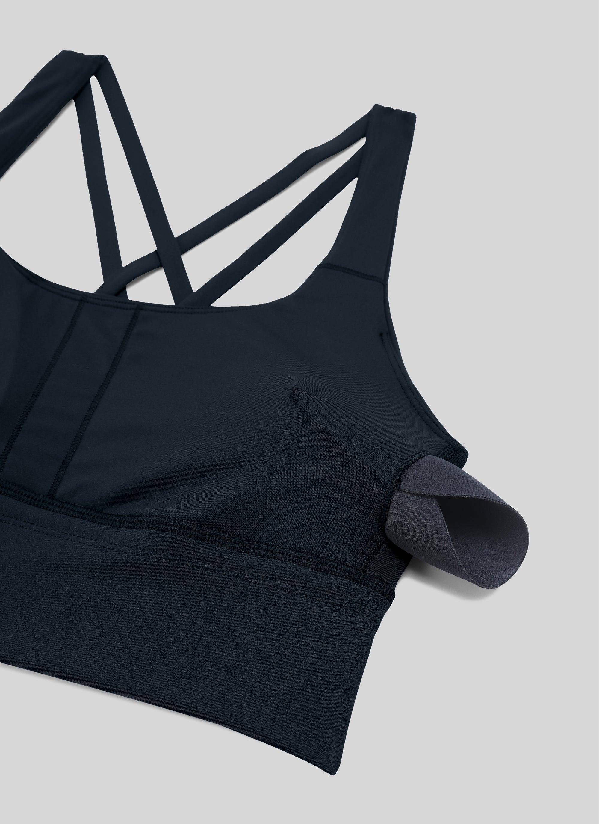 Nakedfeel חזיית קרופ תומכת Strappy Criss Cross - כחול נייבי