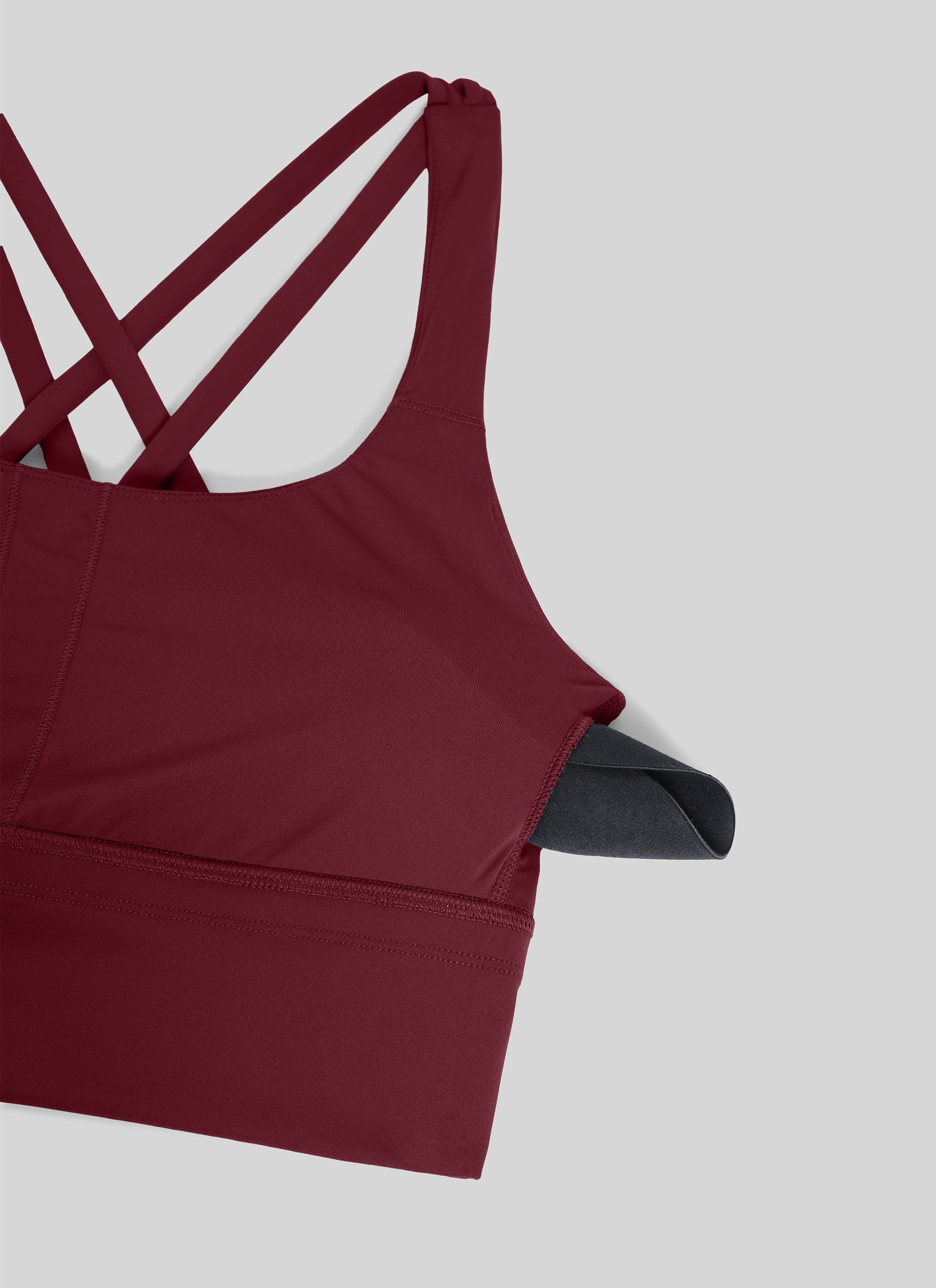 Nakedfeel חזיית קרופ תומכת Strappy Criss Cross - Red Merlot