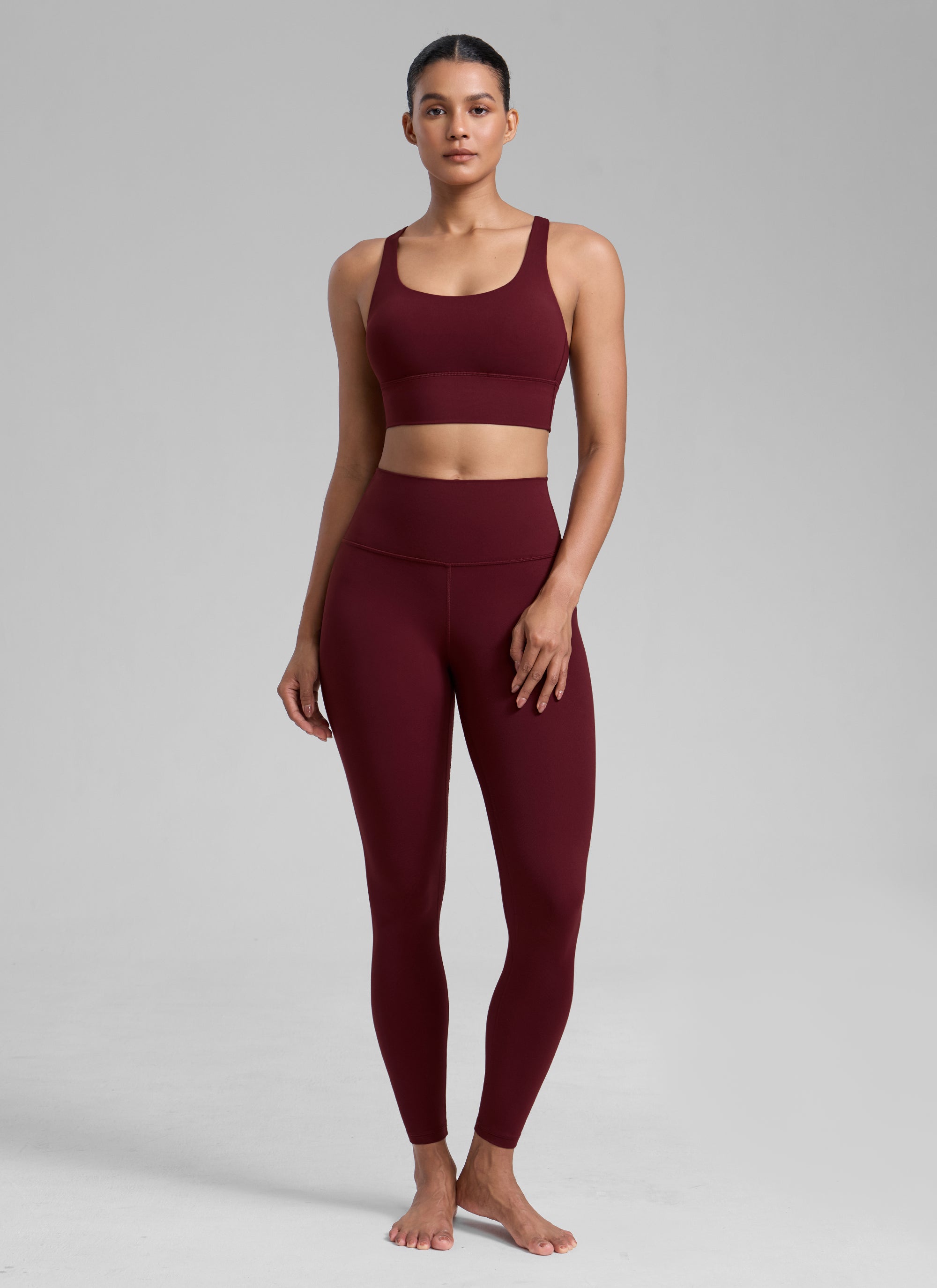 Nakedfeel חזיית קרופ תומכת Strappy Criss Cross - Red Merlot