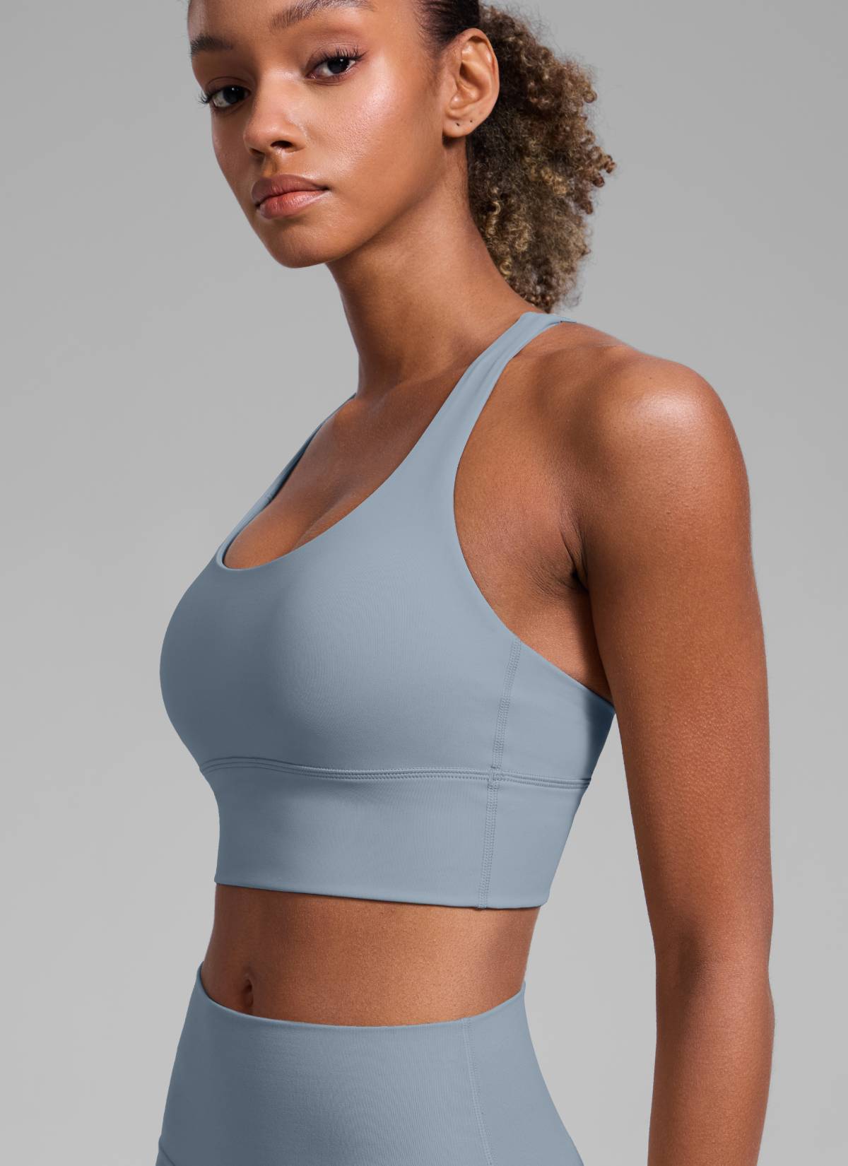 NakedFeel חזיית קרופ תומכת Strappy Criss Cross - Belgian Blue
