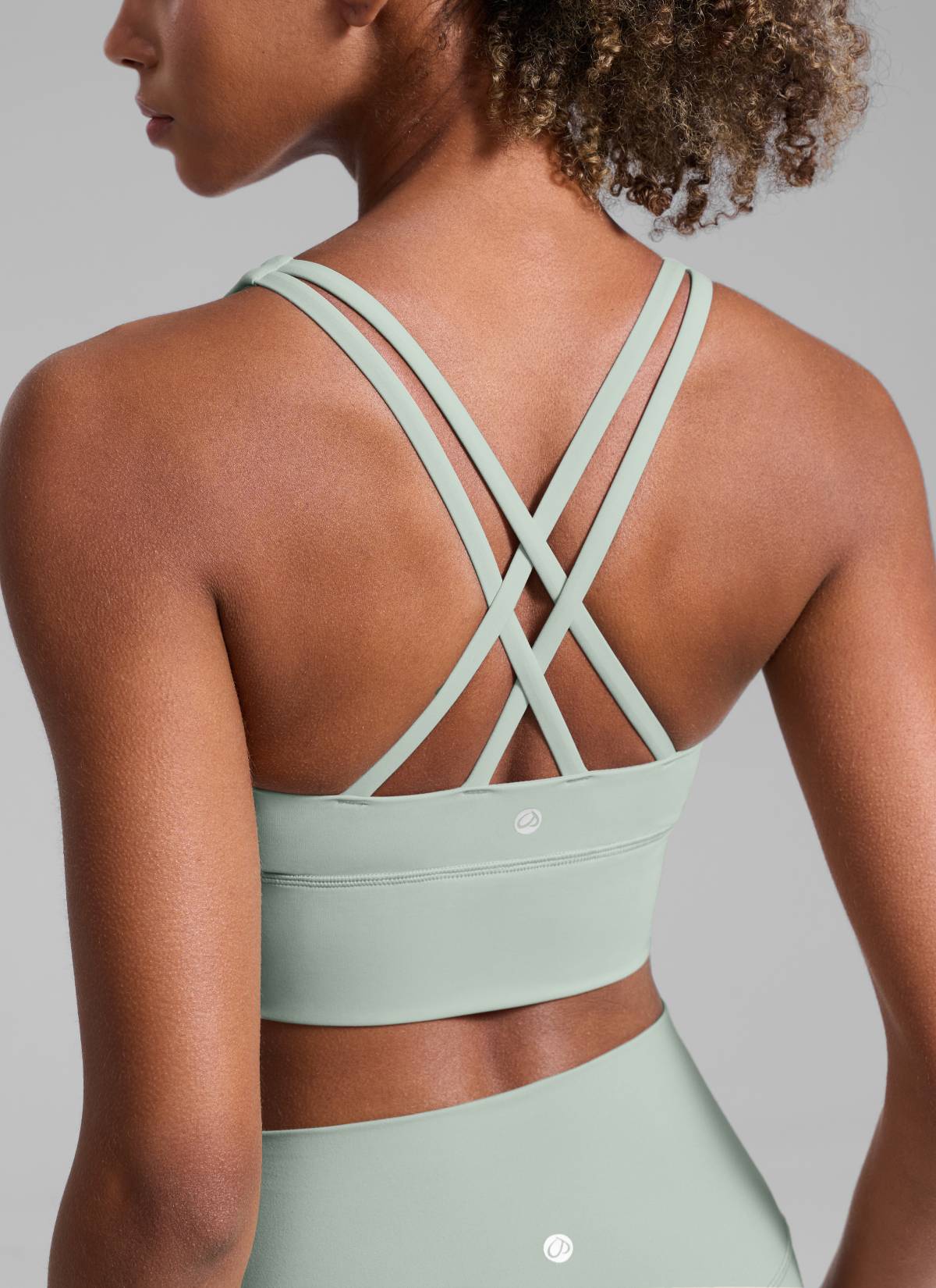 Nakedfeel חזיית קרופ תומכת Strappy Criss Cross - Green Palm