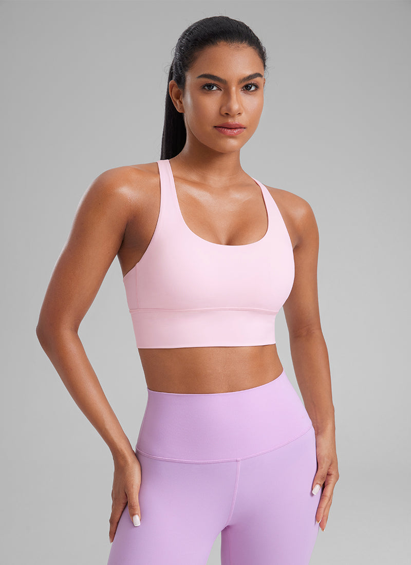 Nakedfeel חזיית קרופ תומכת Strappy Criss Cross - Strawberry Pink
