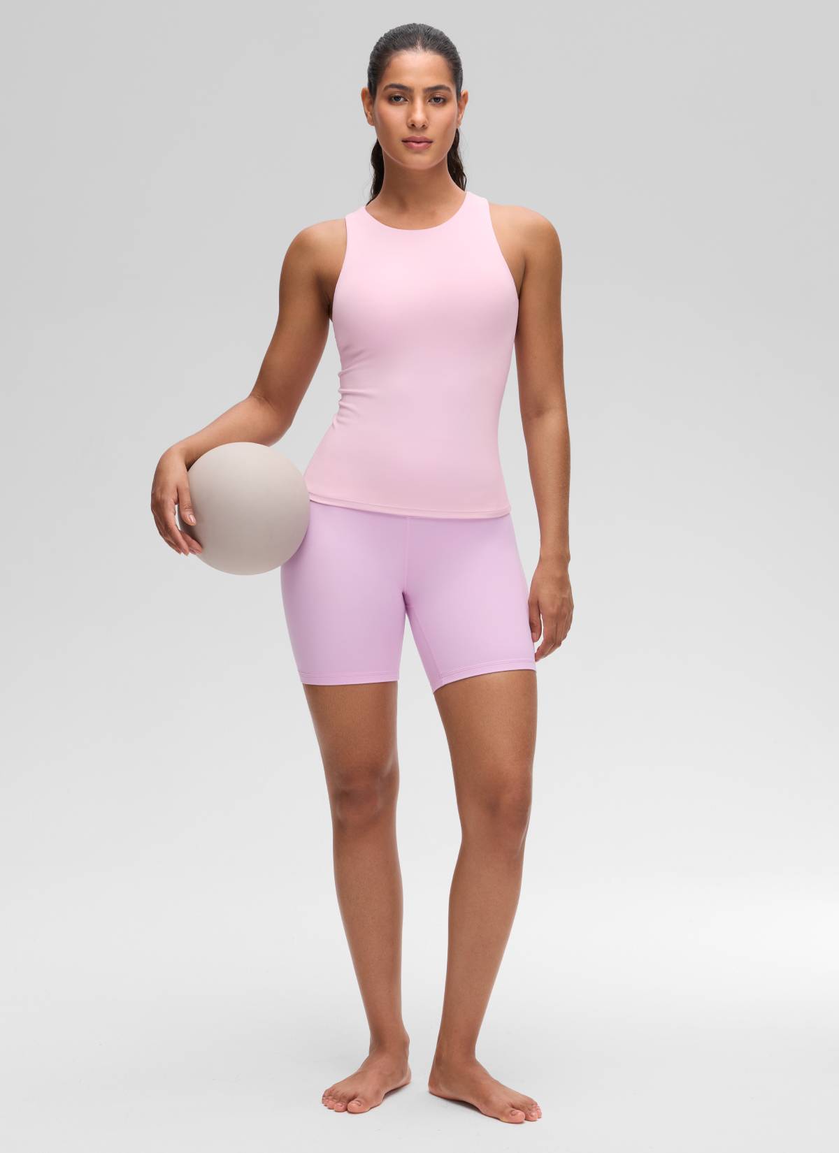 גופייה עם חזייה פנימית Butterluxe High Neck - Pink Peony