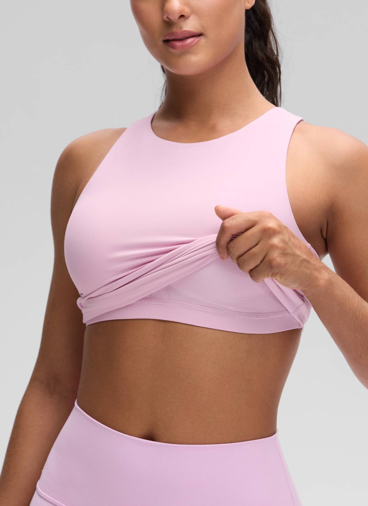 גופייה עם חזייה פנימית Butterluxe High Neck - Pink Peony