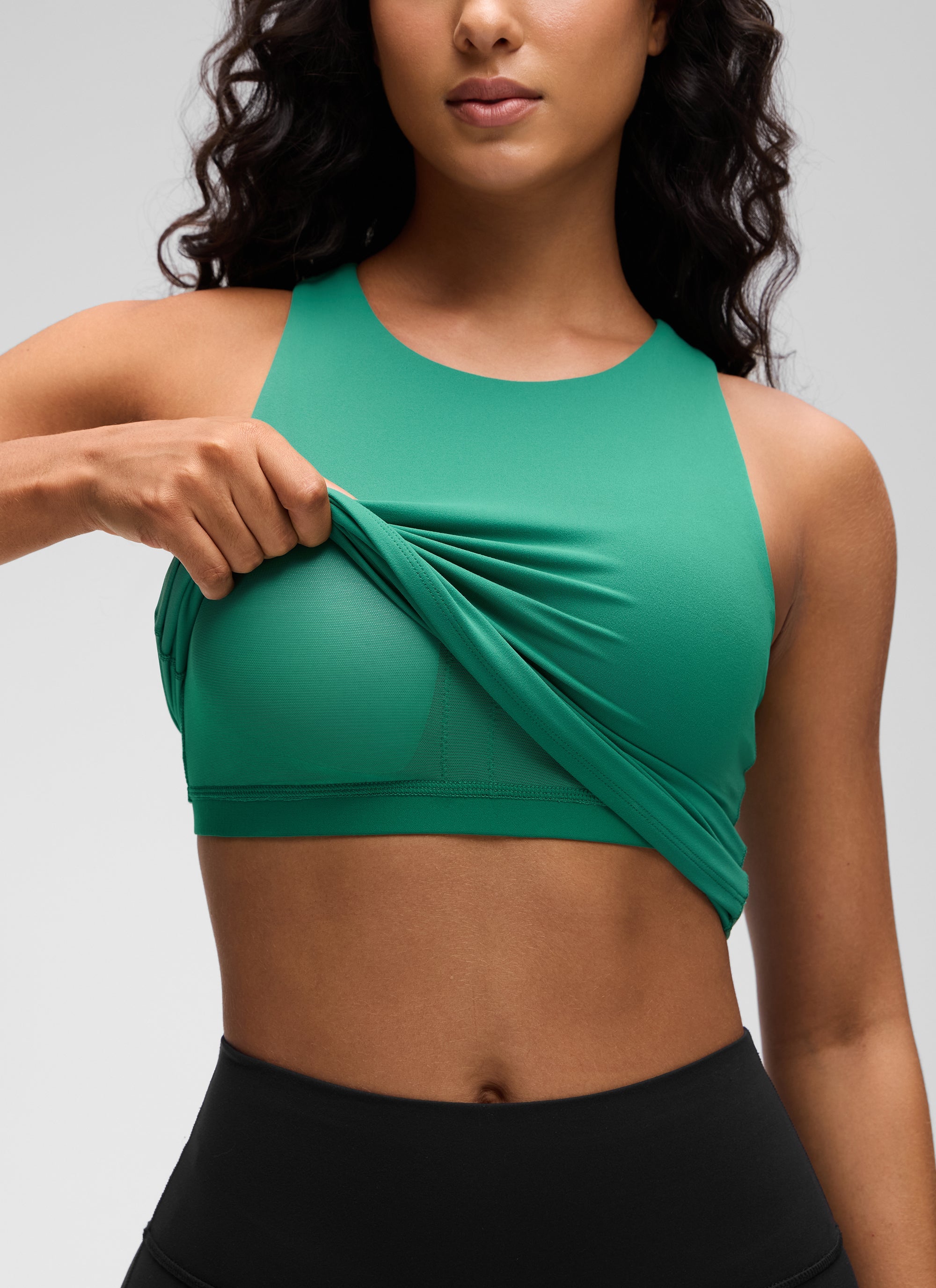 גופייה עם חזייה פנימית Butterluxe High Neck - Cascadia Green