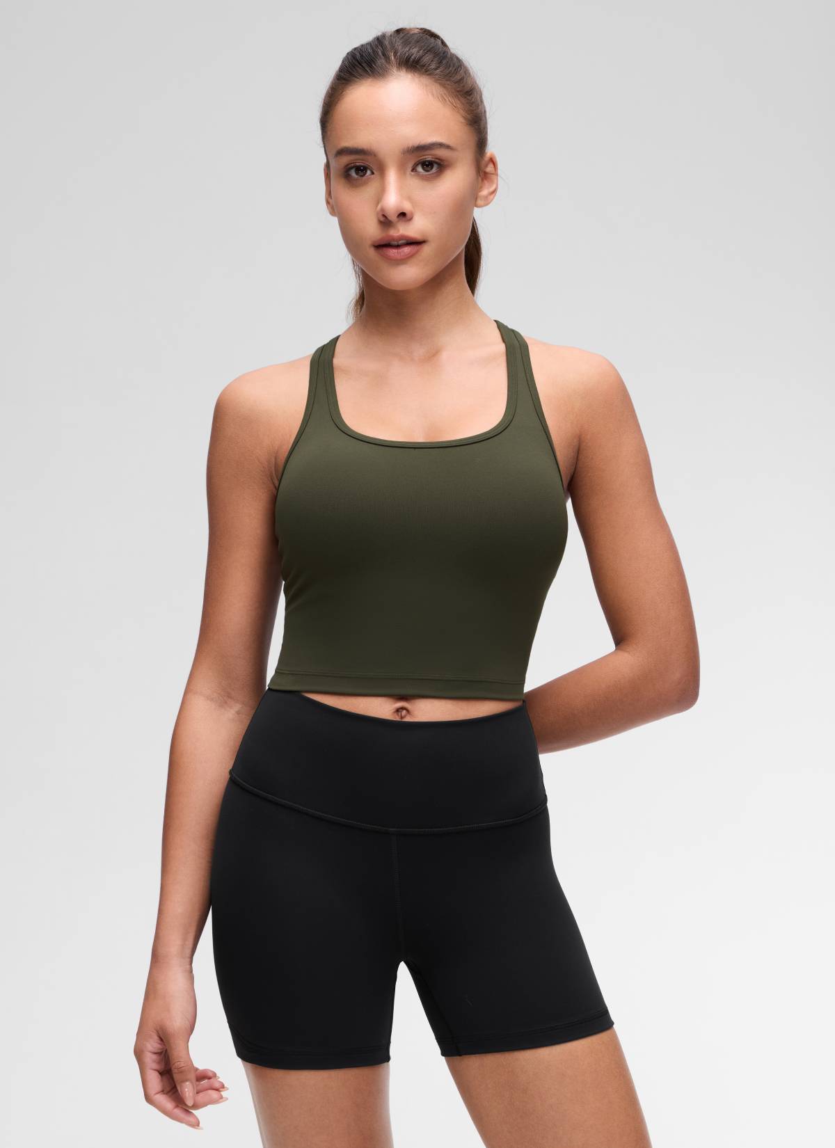 קרופ תומך Butterluxe Scoop Neck - ירוק זית