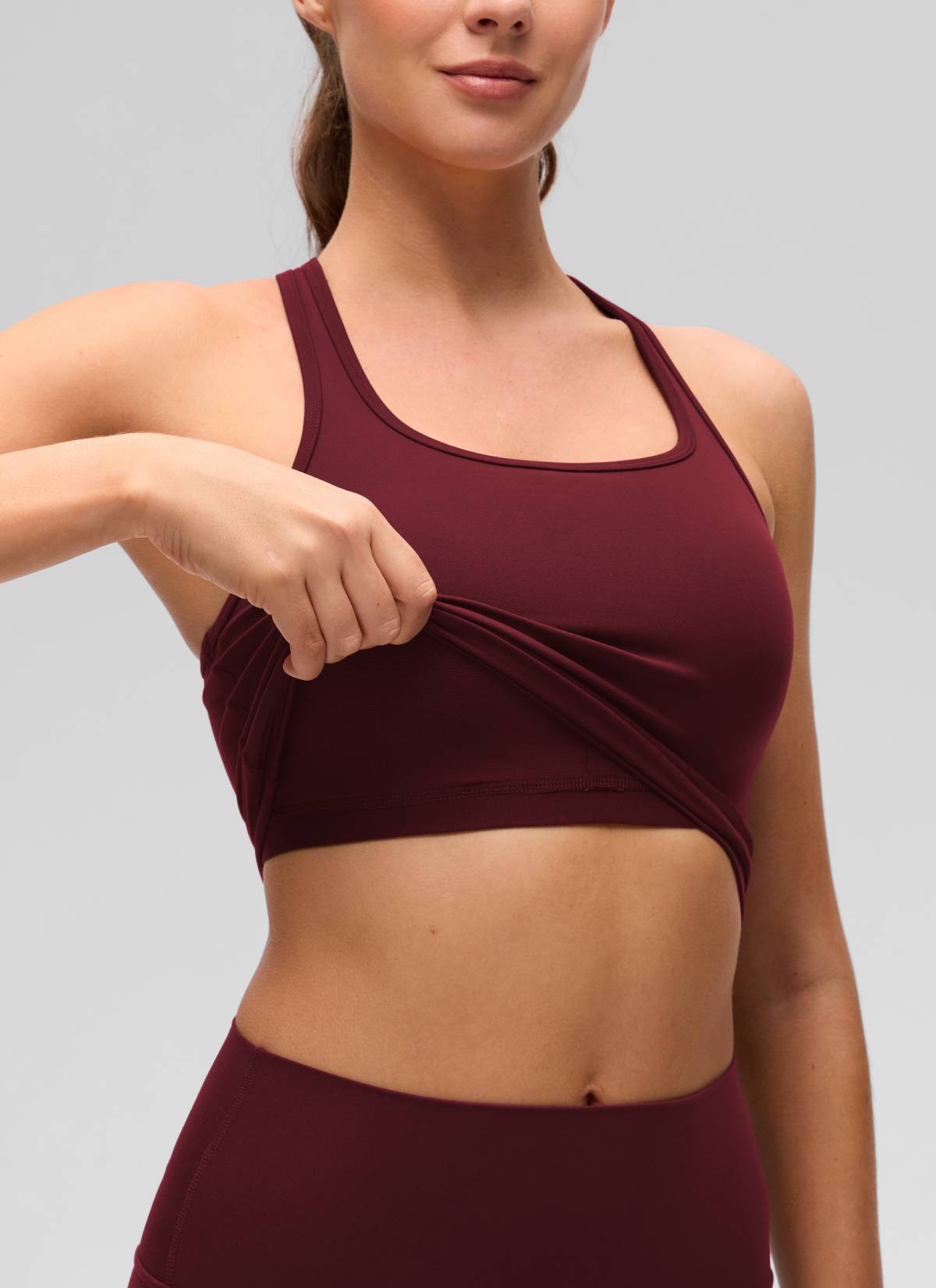קרופ תומך Butterluxe Scoop Neck - Red Merlot