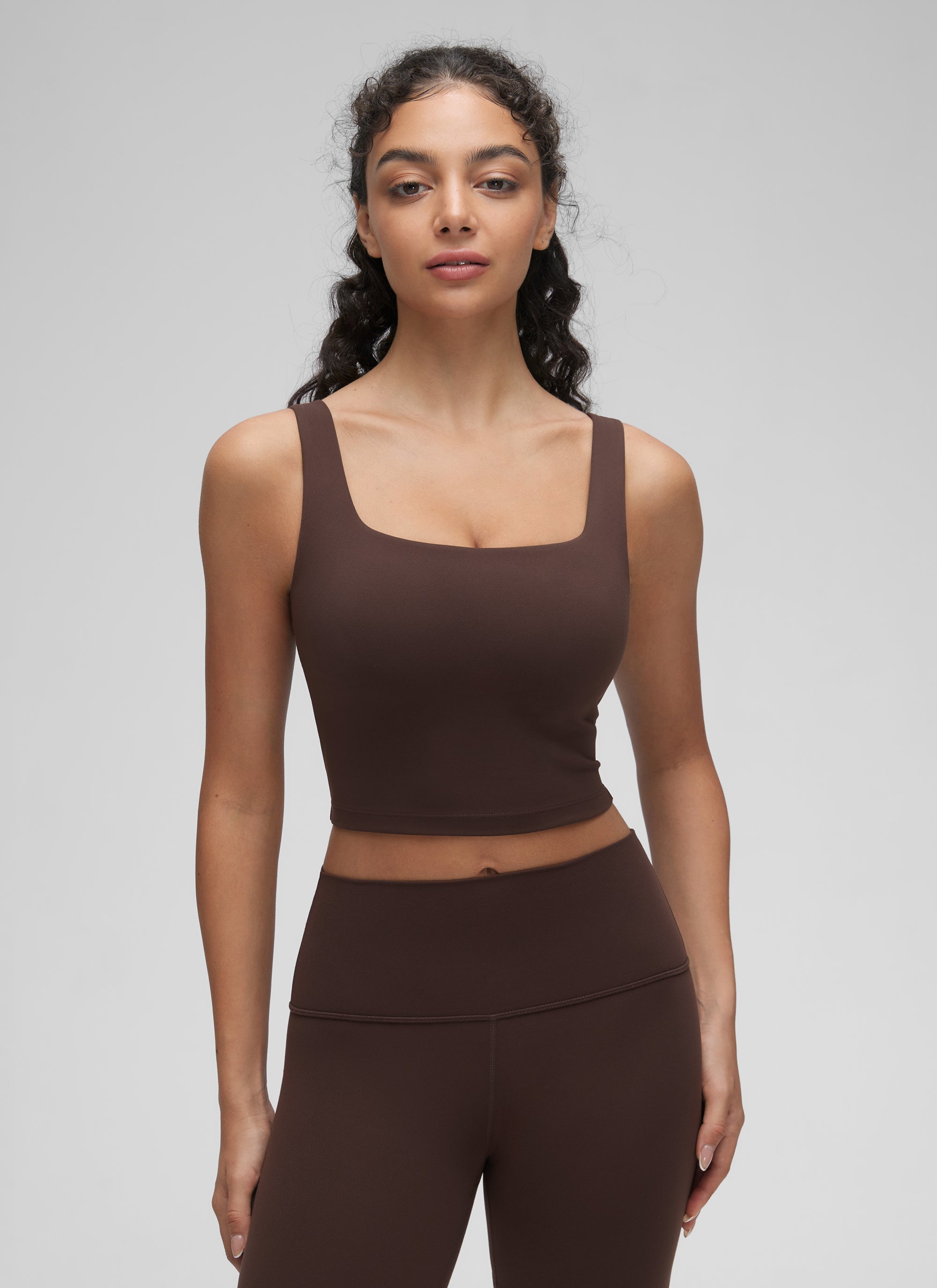 קרופ תומך Butterluxe Square Neck - Hot Fudge Brown