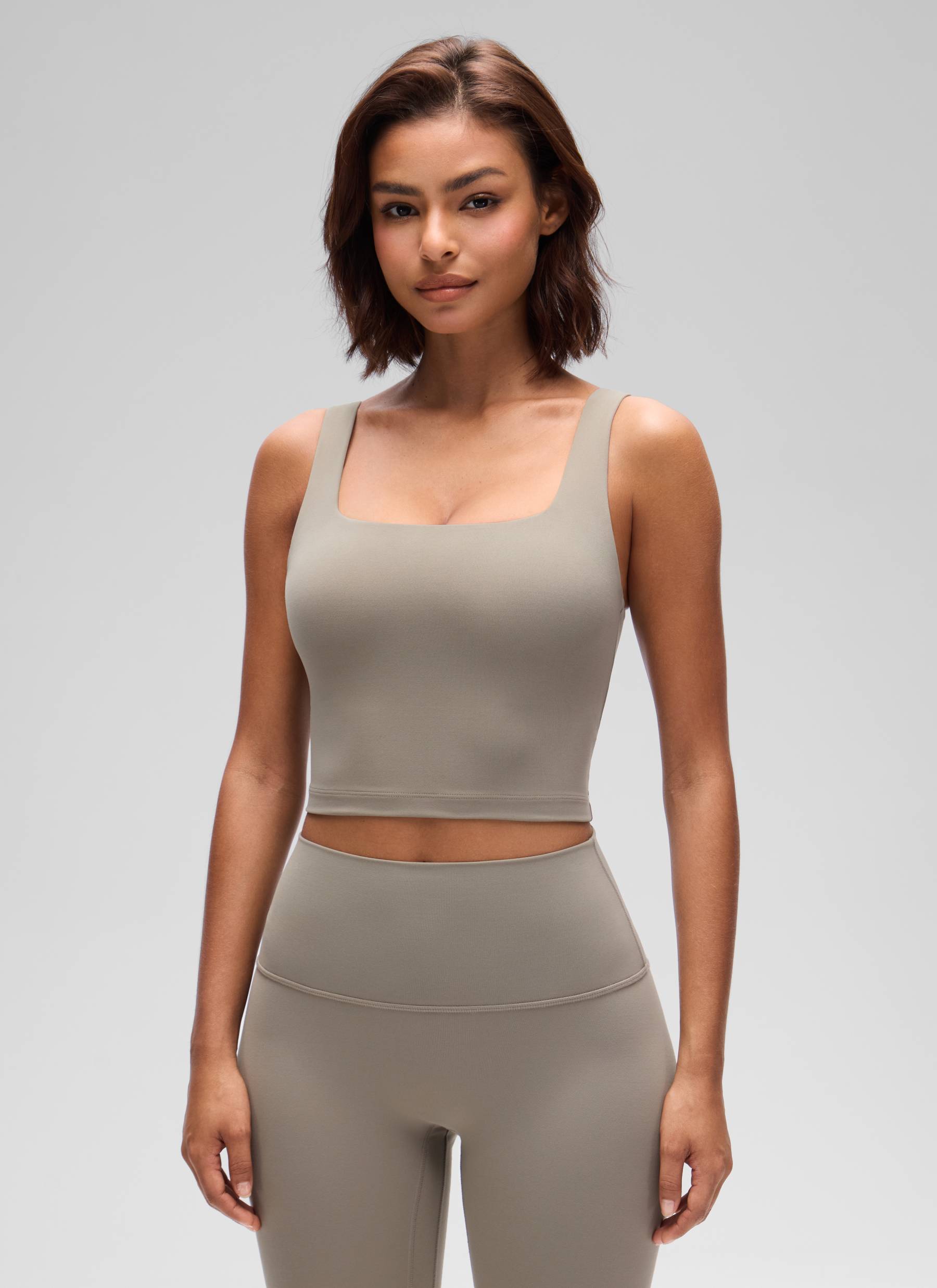 קרופ תומך Butterluxe Square Neck - Warm Ash Grey