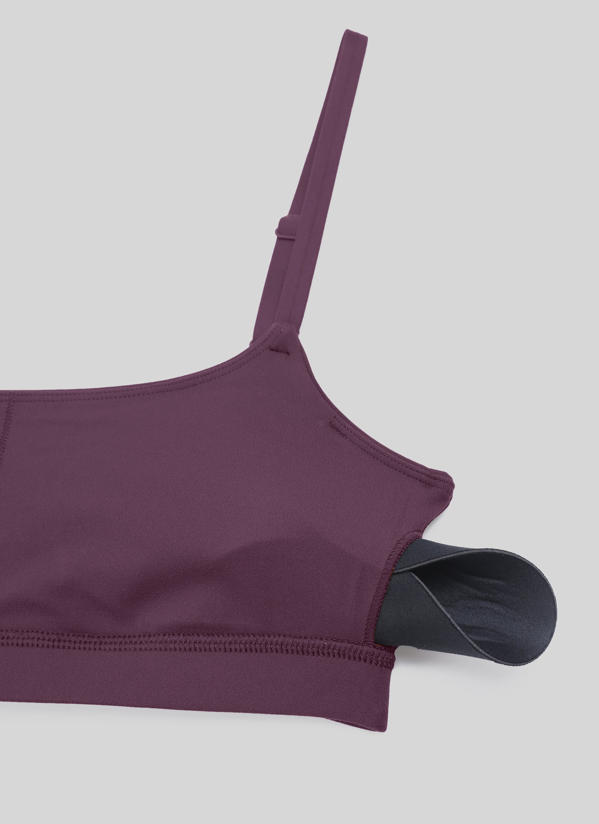 חזיית ספורט Butterluxe Spaghetti Strap עם רצועות מתכווננות - Grape Purple