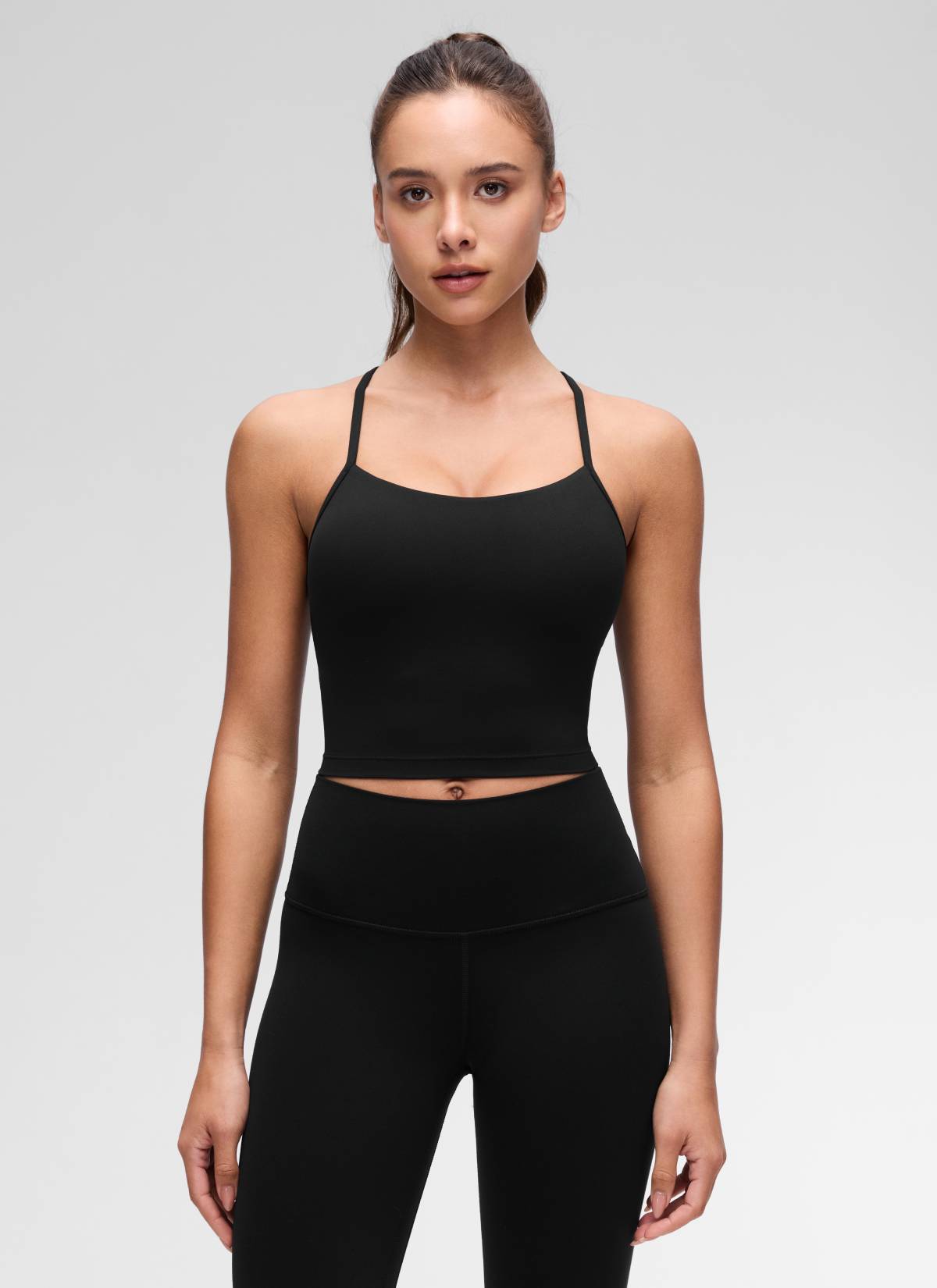 גופייה עם חזייה פנימית Butterluxe Y Back - שחור